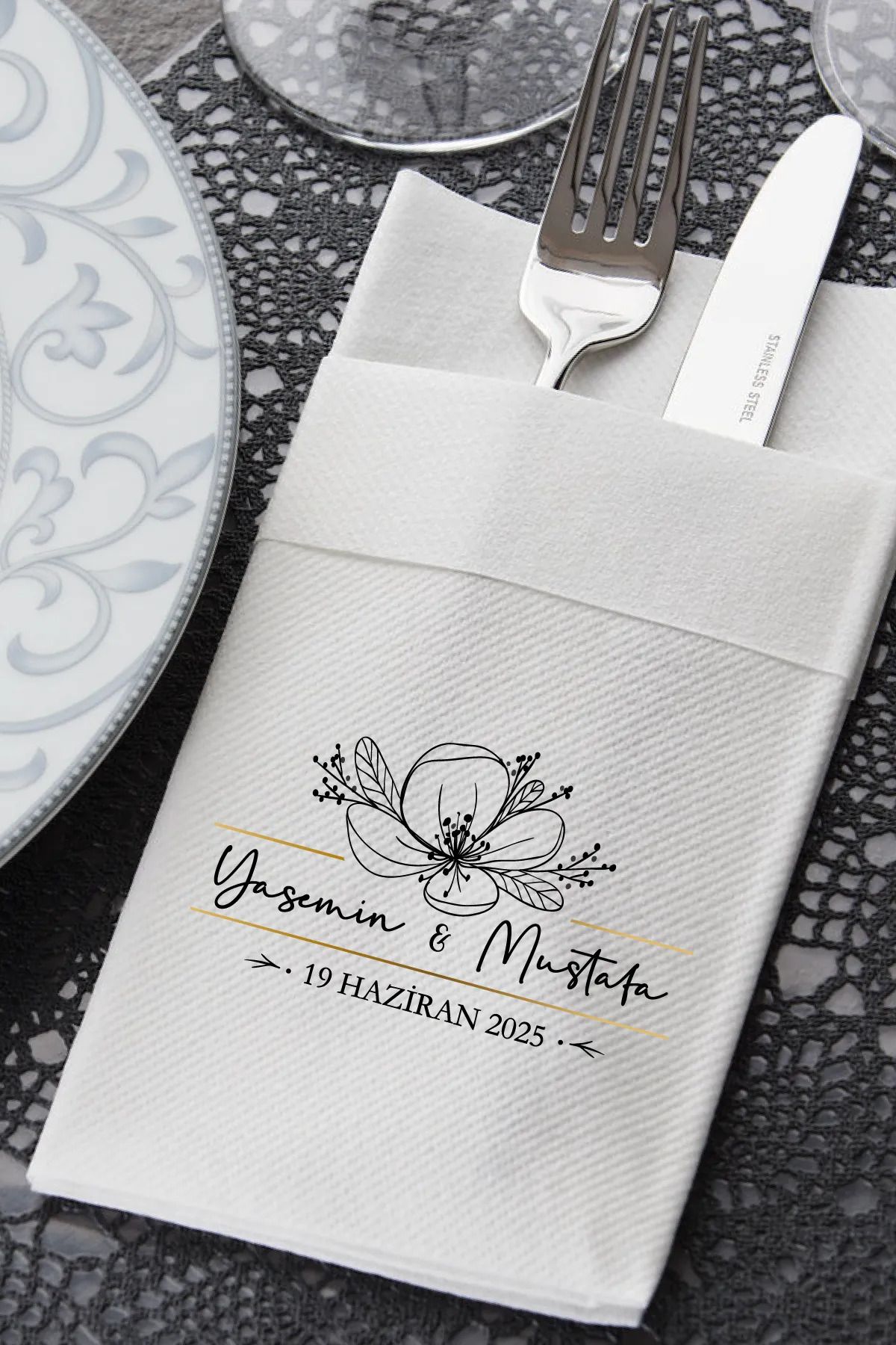 NapkinStore Alma Kişiye Özel Airlaid Peçete 25 Adet