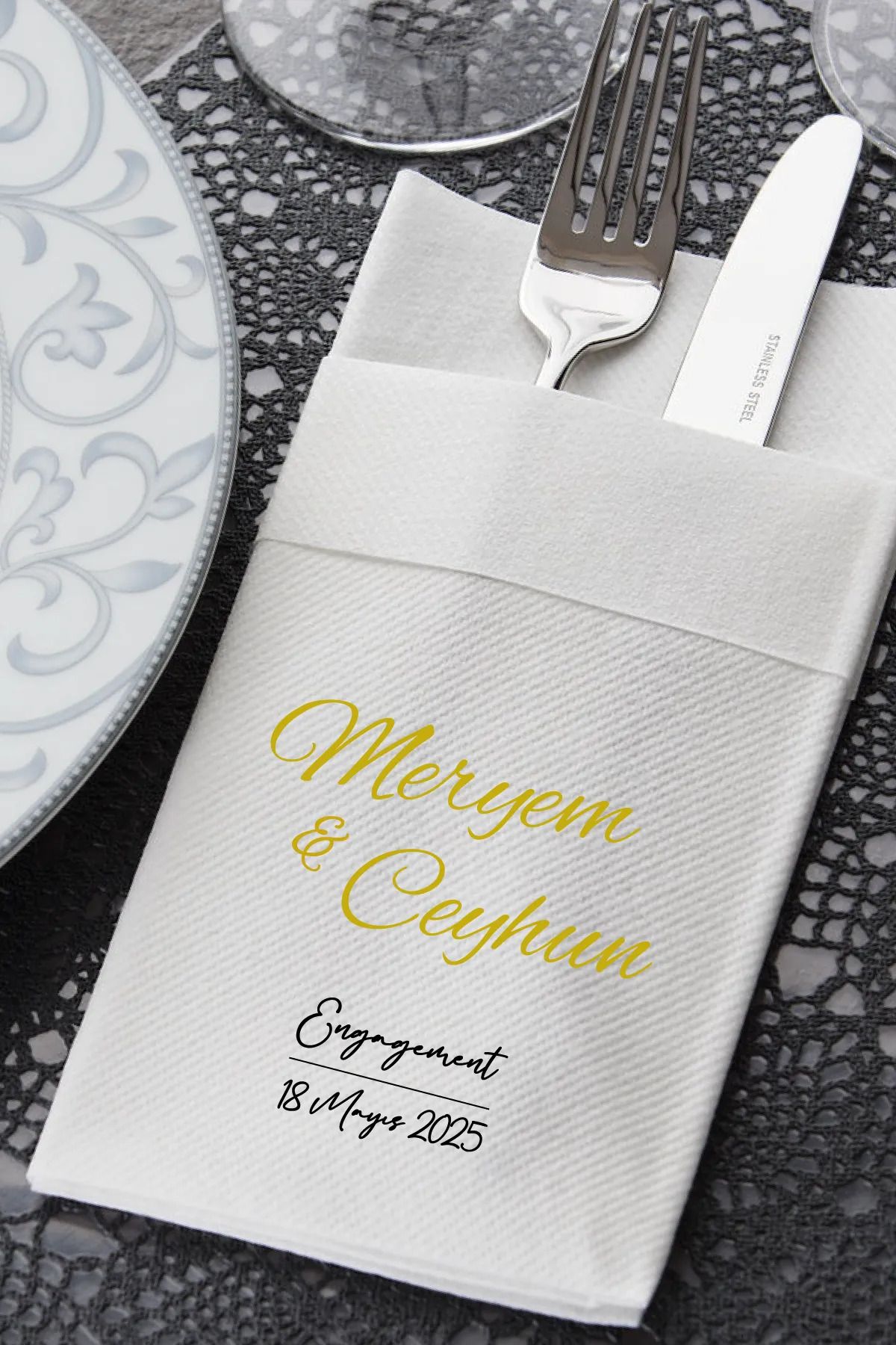 NapkinStore Nova Kişiye Özel Airlaid Peçete 25 Adet