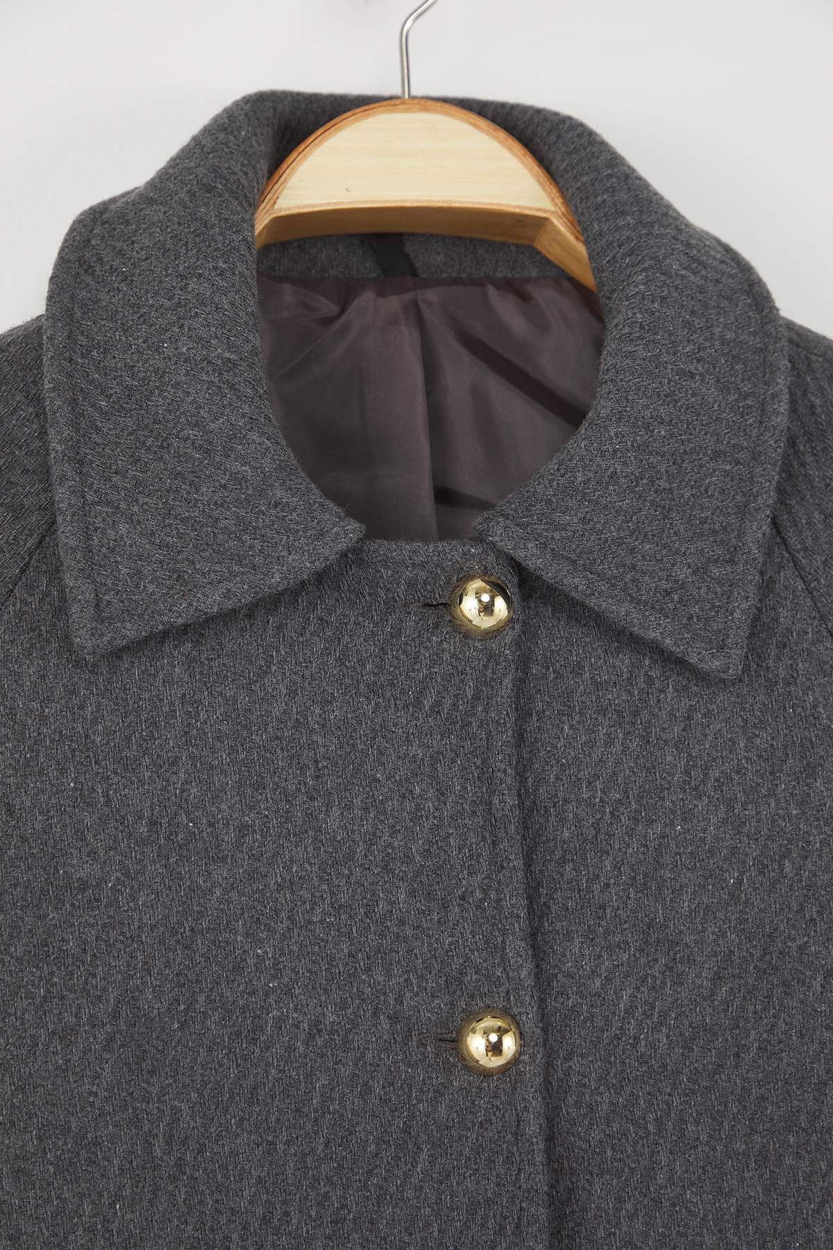 Trendyol Collection-Gray Regular Fit Cashmere Knitwear Pocket Detailed Slim Jacket Coat Twoaw26Mo00113 6