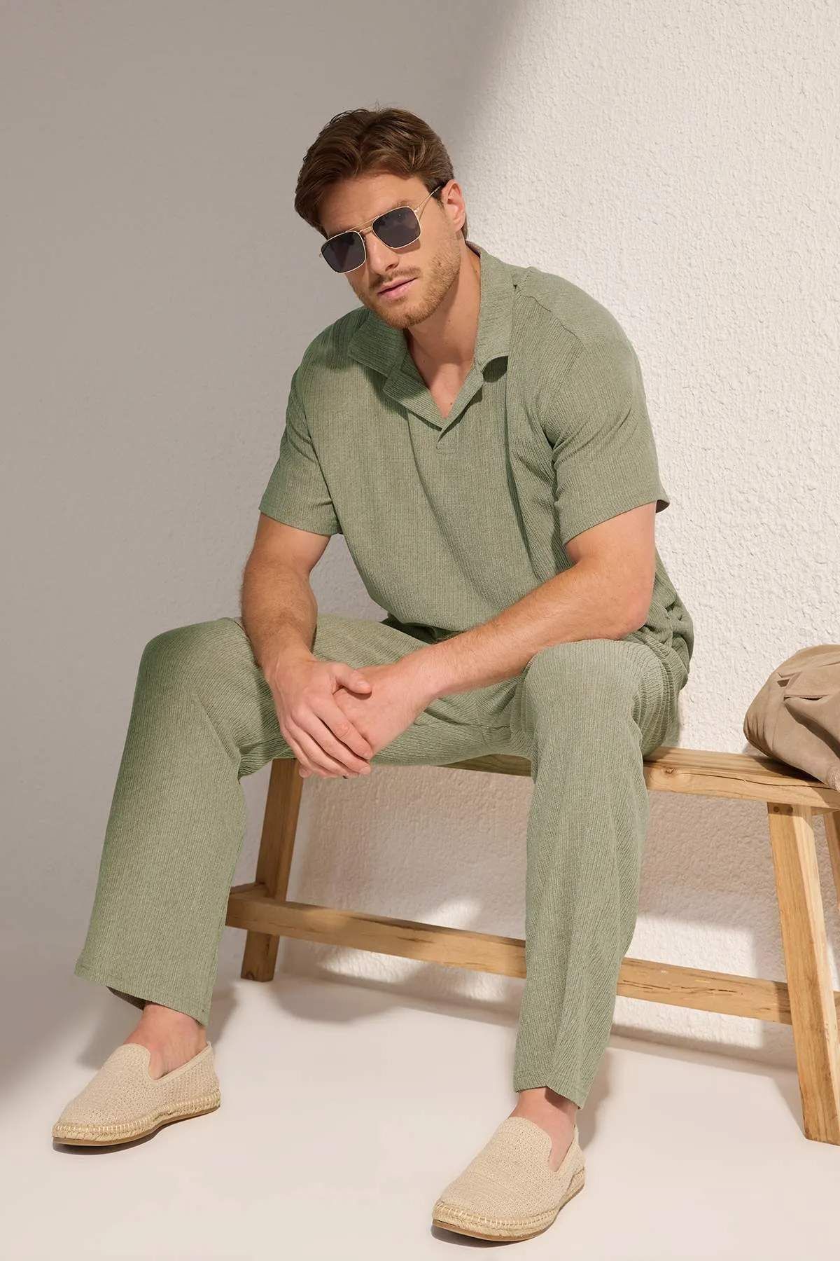 Kolekcia Trendyol Oversize Wide Cut Mint Polo tričko TMNSS25PO00045
