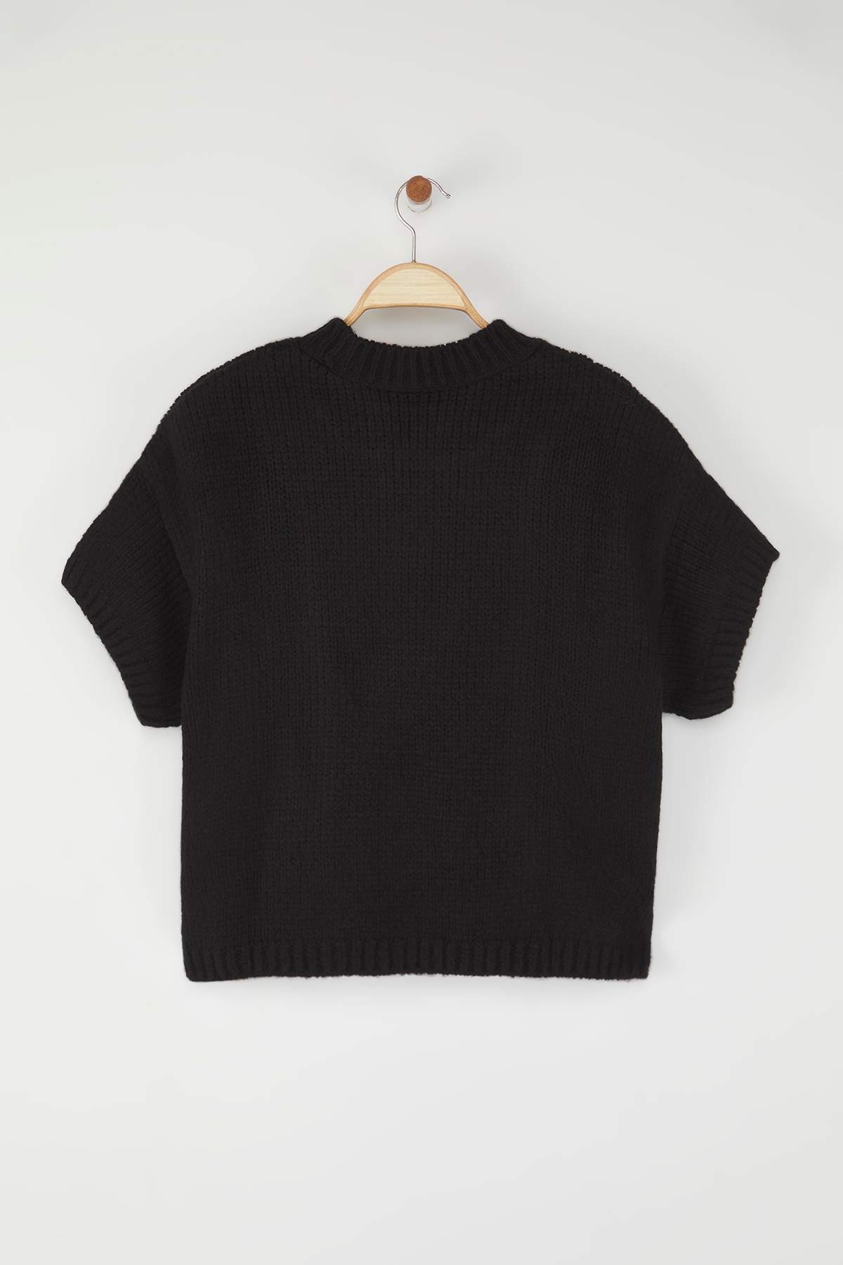 Trendyolmilla  Siyah Geniş Kalıp Yumuşak Dokulu Triko Kazak TWOAW25KZ00021 - Görsel 8