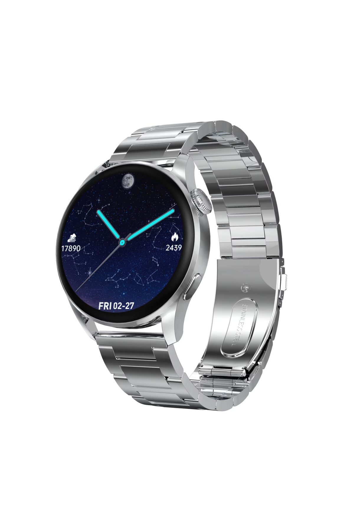 Smart Vibe-SmartWatch DT™ WATCH3, Bluetooth HD Calling, Call/Message NOTIFICATIONS, 1.36" Borderless 4D, Silver 2