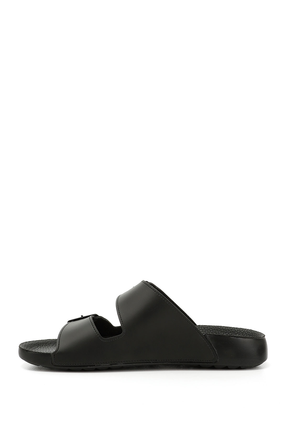 GÖNDERİ(R)-Men's charcoal buckle slippers 4