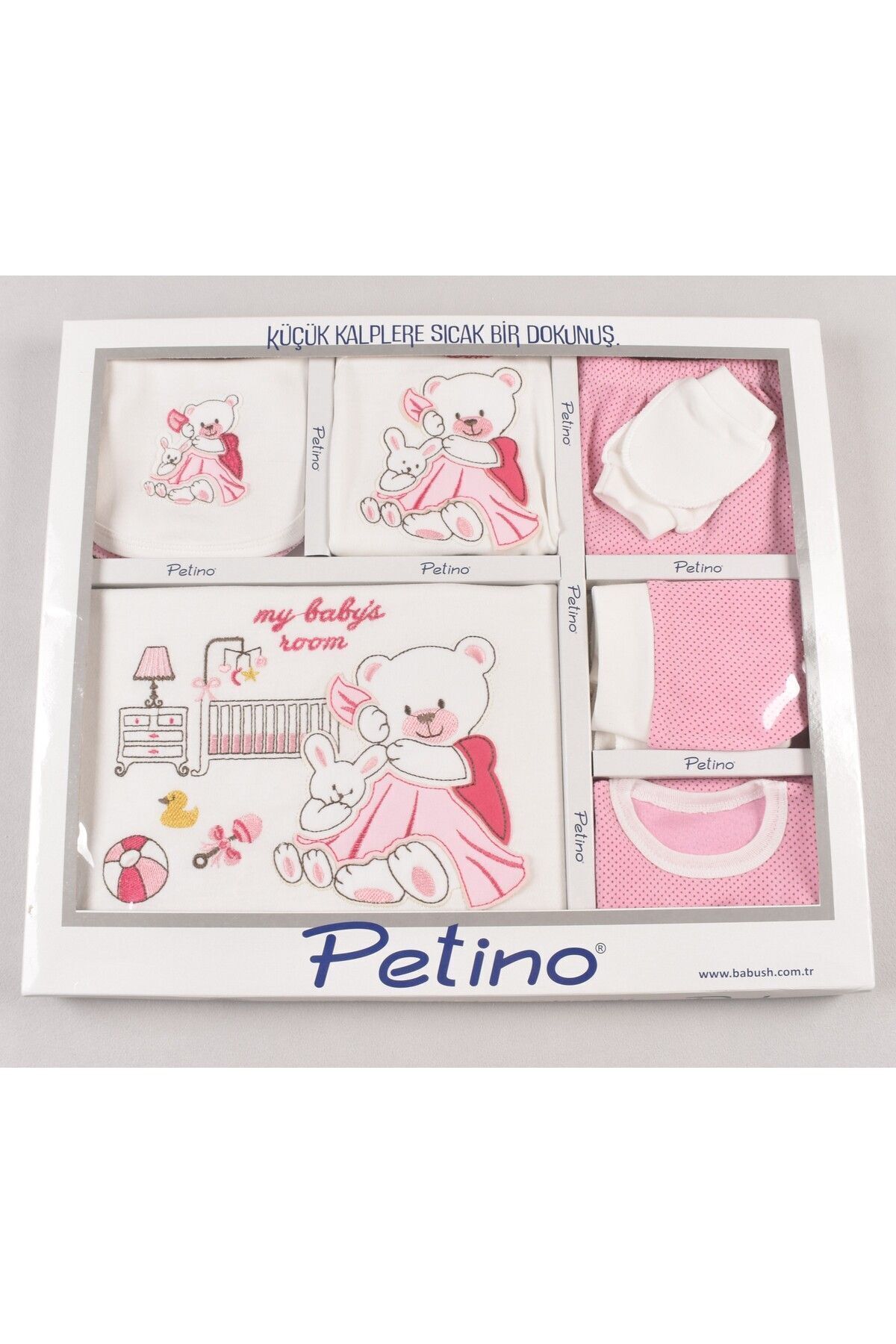 Petino Çok Amaçlı 10 Parça Ayı Nakışlı Pembe Yenidoğan Hastane Çıkışı – %100 Pamuk Yumuşak Kumaş Yeni Sezon fotoğrafı 5 (önizleme)