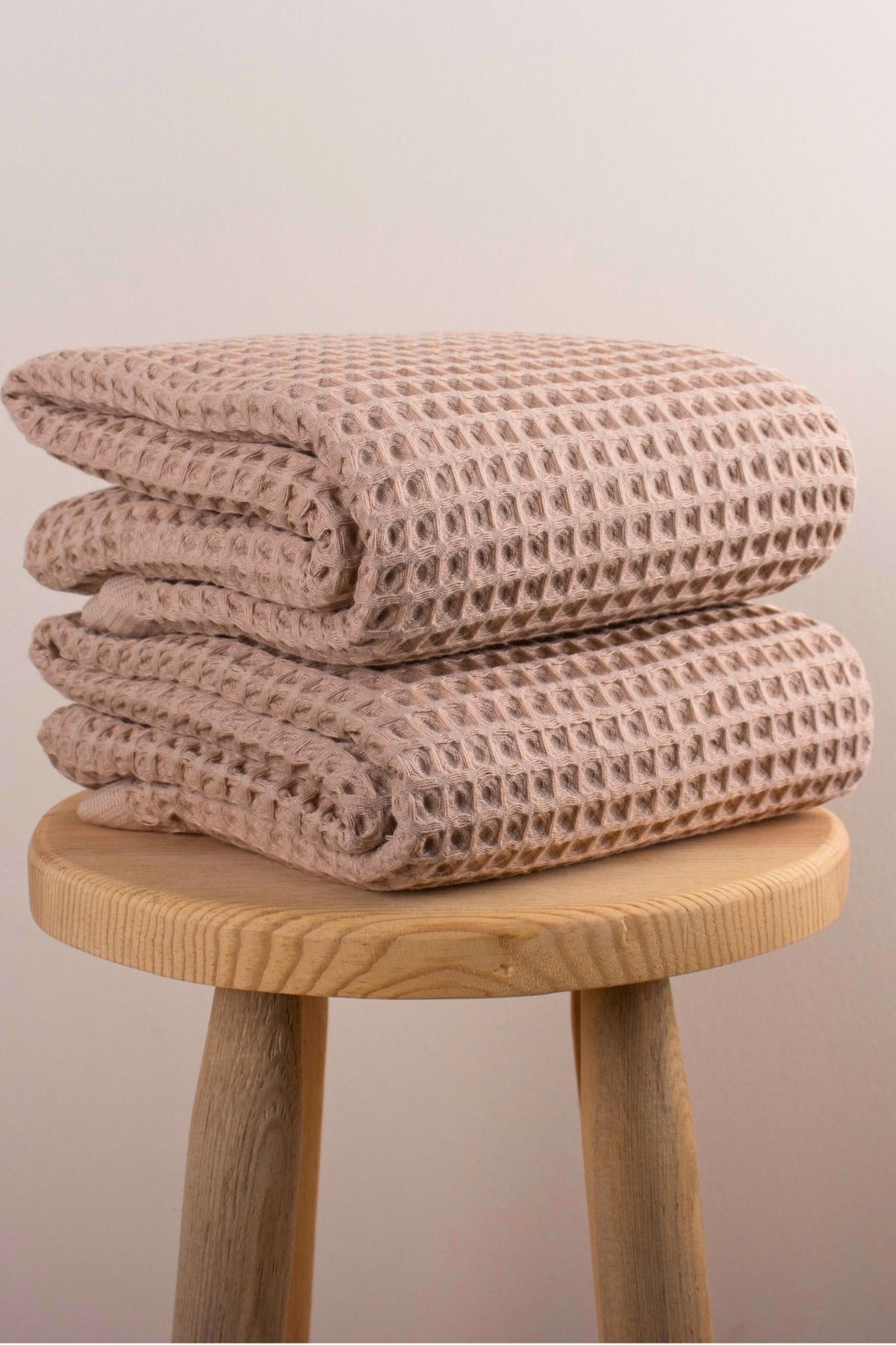 Püskül Tekstil Lüks Banyo Havlusu 2'li Set, Waffle Dokuma, 100% Pamuk, Yüksek Kalite, Çabuk Kuruyan Banyo Havluları