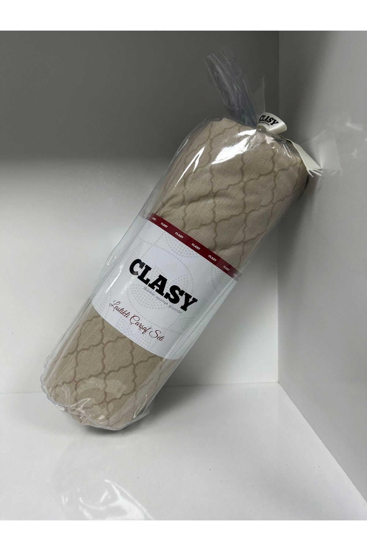 Clasy-Ranforce Elastic Sheet Set Double Patterned Milk Coffee 2