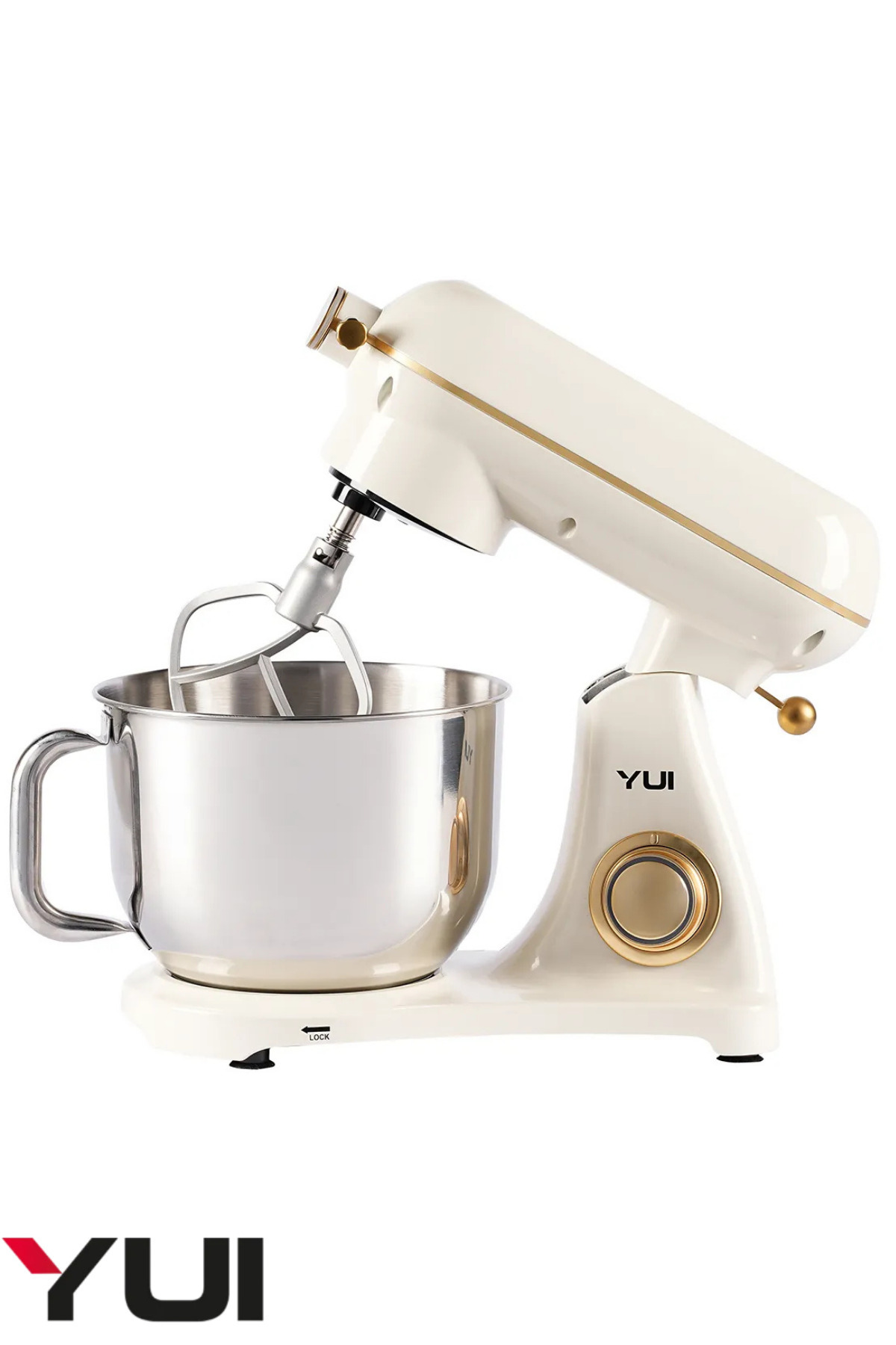 Yui M122 1800 W 6 Litre Alüminyum Döküm Hamur Makinesi Stand Mikser Krem Gold