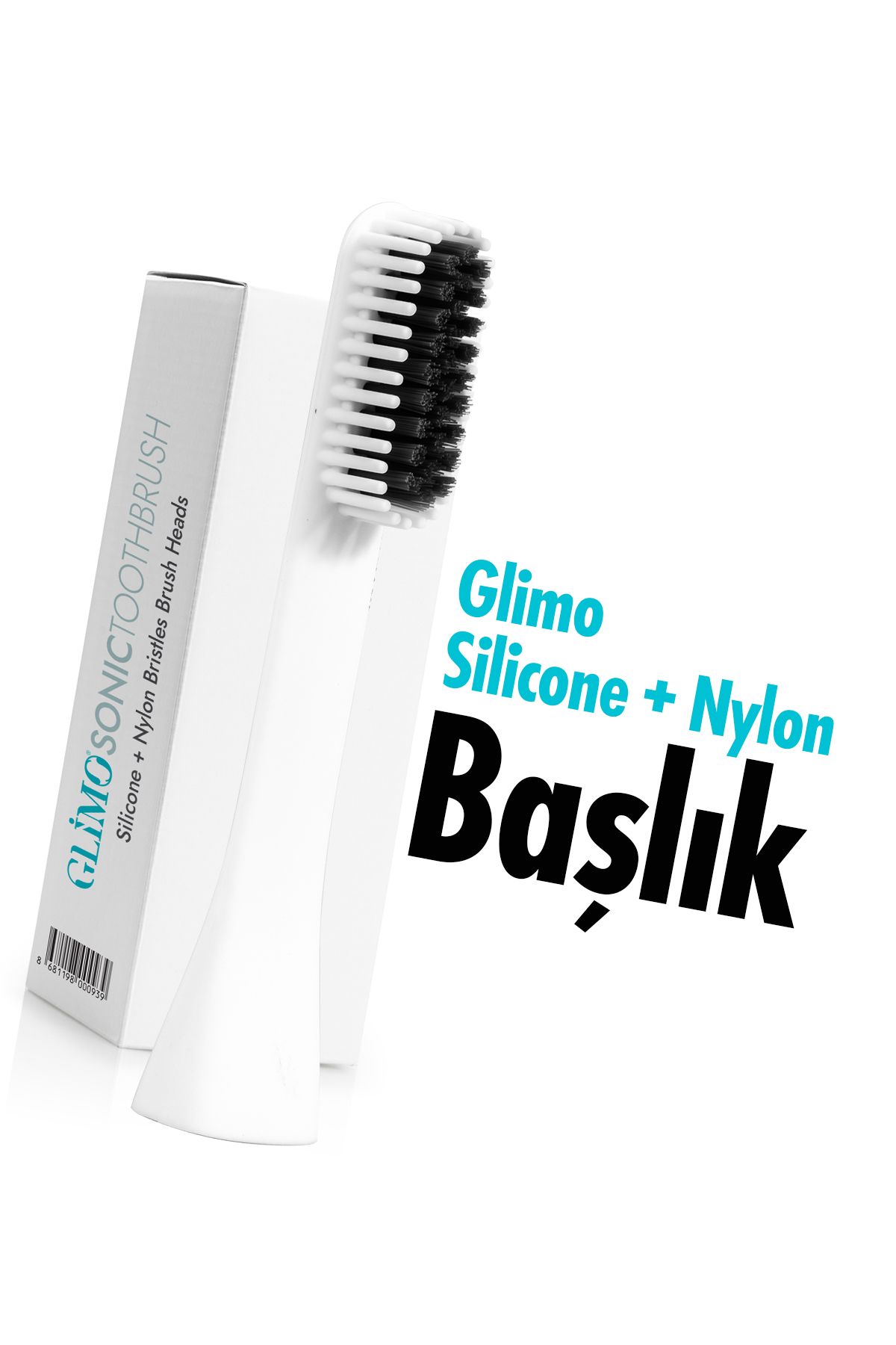 Glimo Sonic Şarjlı Diş Fırçası Başlığı 4lü | 900.000 Titreşim/dk, Nylon&silicone Head, White