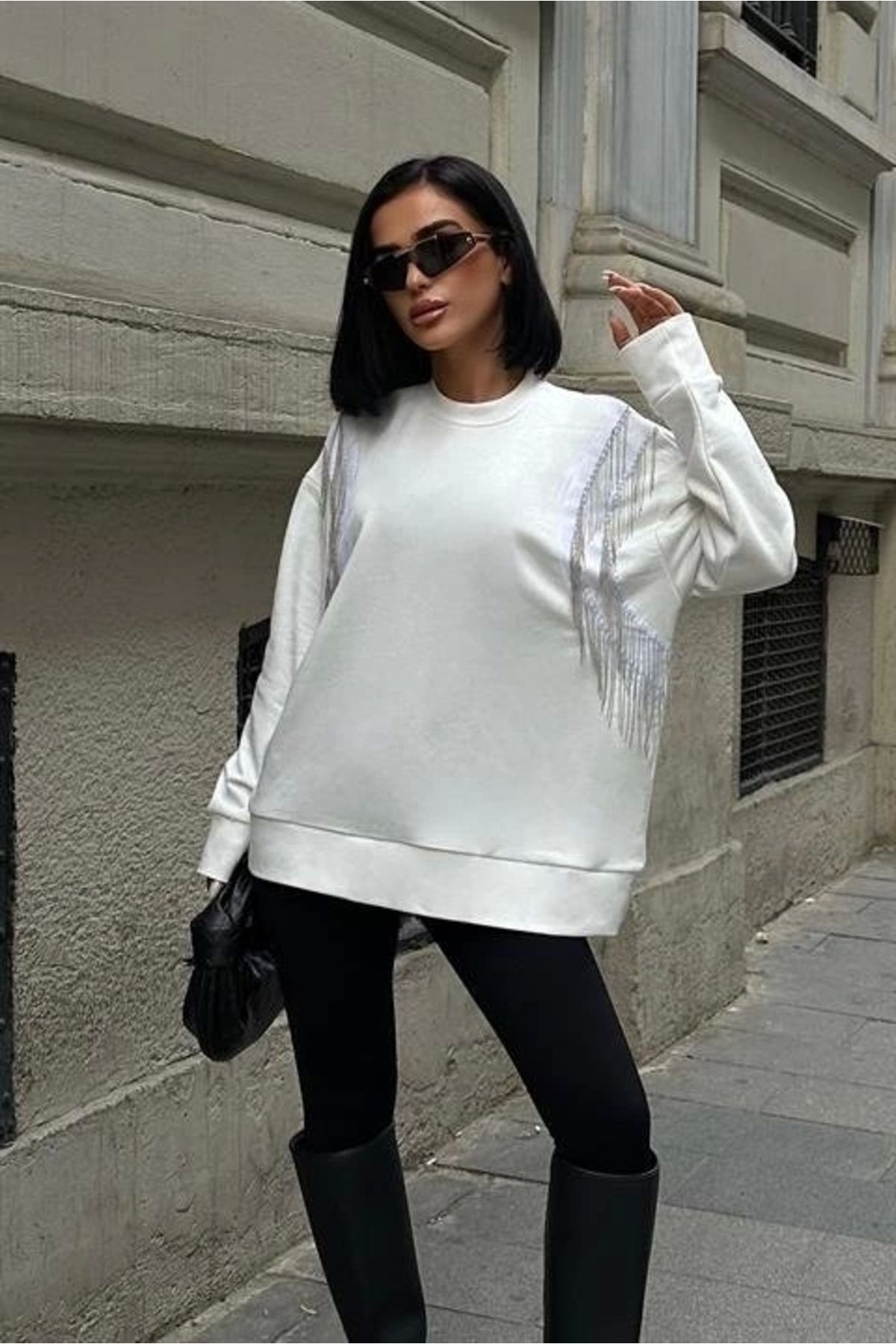 Silerra Angelina Metalize Sarkaçlı Sweatshirt 8048 -08