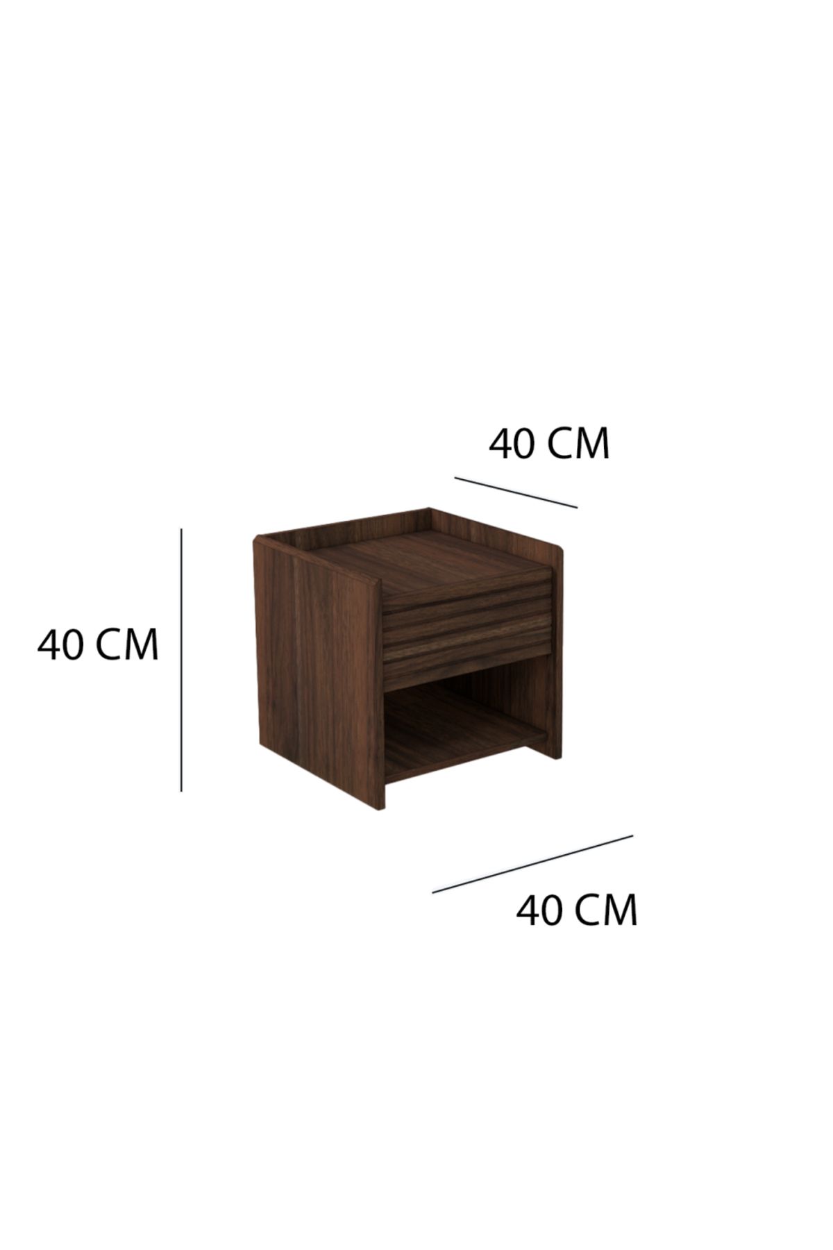 Generic-Bedside Table with Storage Drawer and Open Shelf - Dark Brown 4
