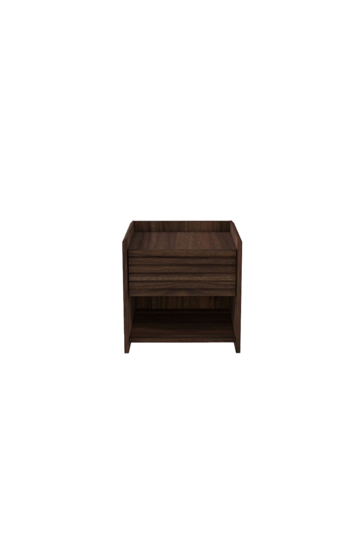 Generic-Bedside Table with Storage Drawer and Open Shelf - Dark Brown 3