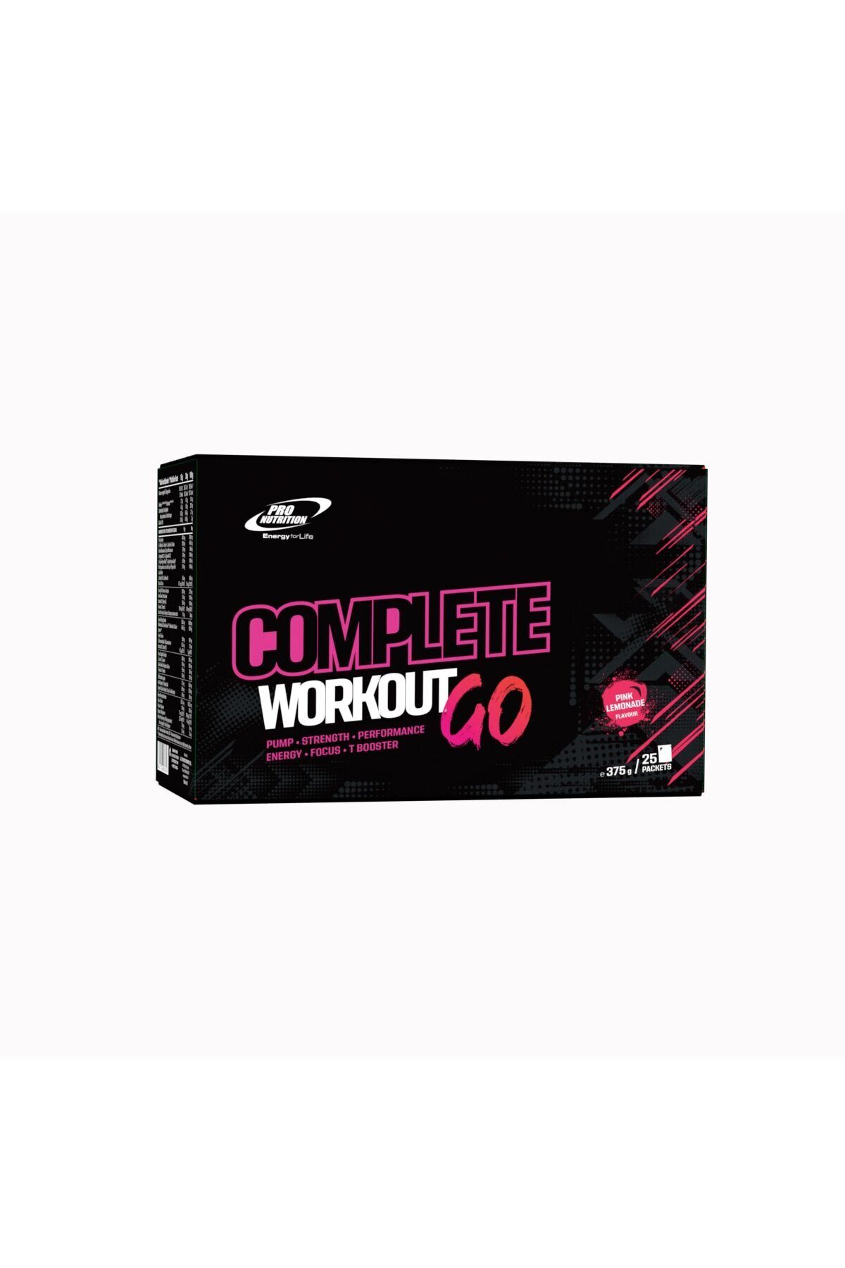Pro Nutrition Complete Workout Go, Limonadă Roz, Formulă Pre-antrenament, 25 Pliculețe X 15g - One Size