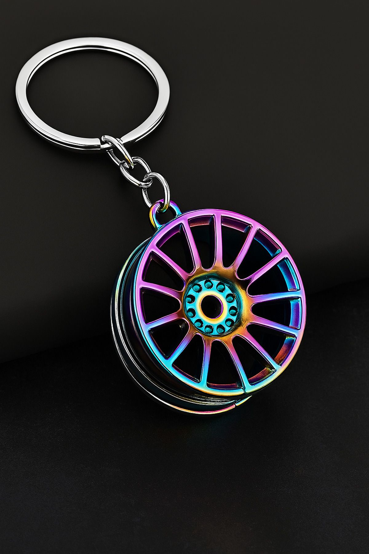 TAYEM Jant Anahtarlık, Araç Oto Aksesuar 3d Metal Anahtarlık, Renkli Jant Anahtarlık