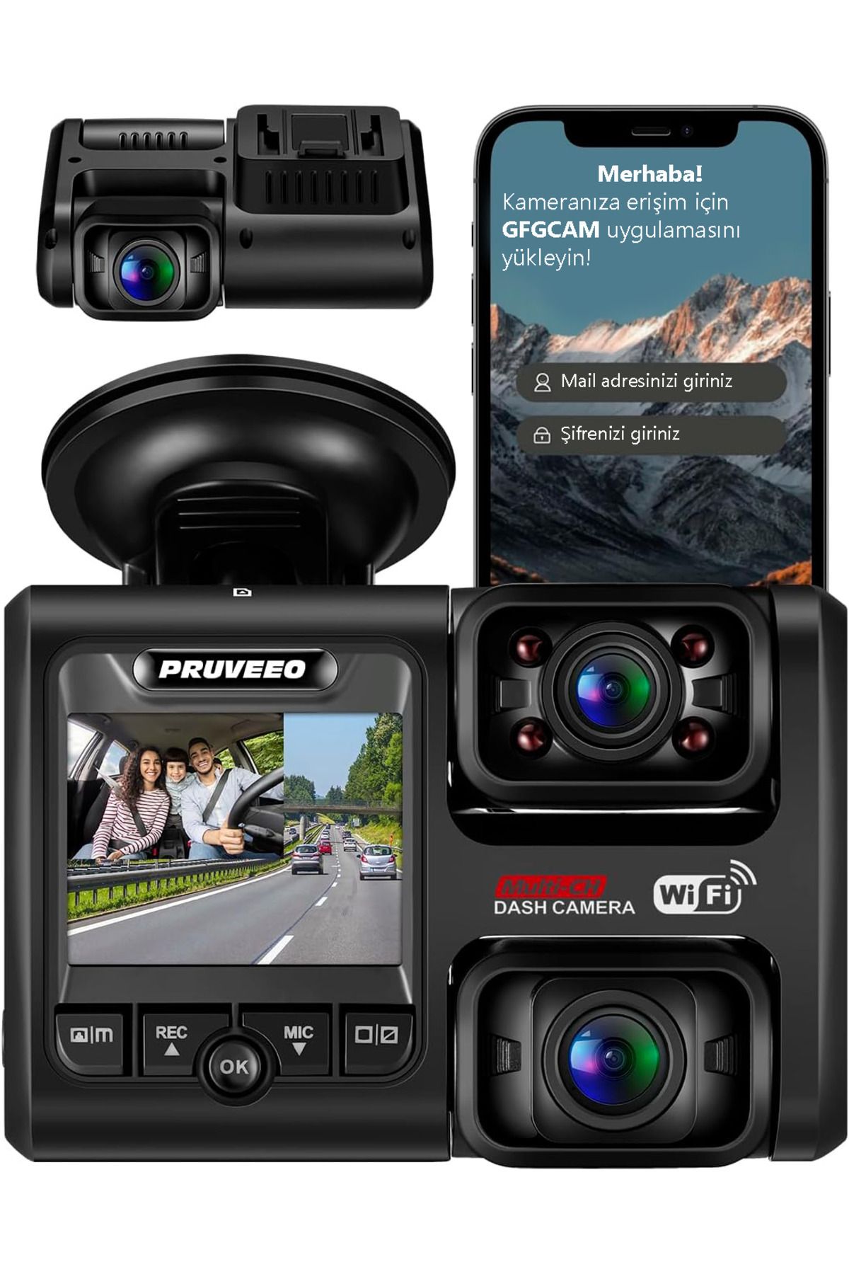 Pruveeo D30 Wi-Fi 4K Araç Kamerası