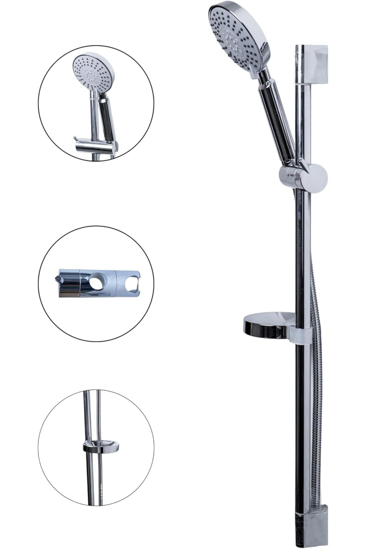 Reef-Modern Shower Head System – Adjustable Slide Bar, Multi-Function Sprayer, Chrome Finish with 2