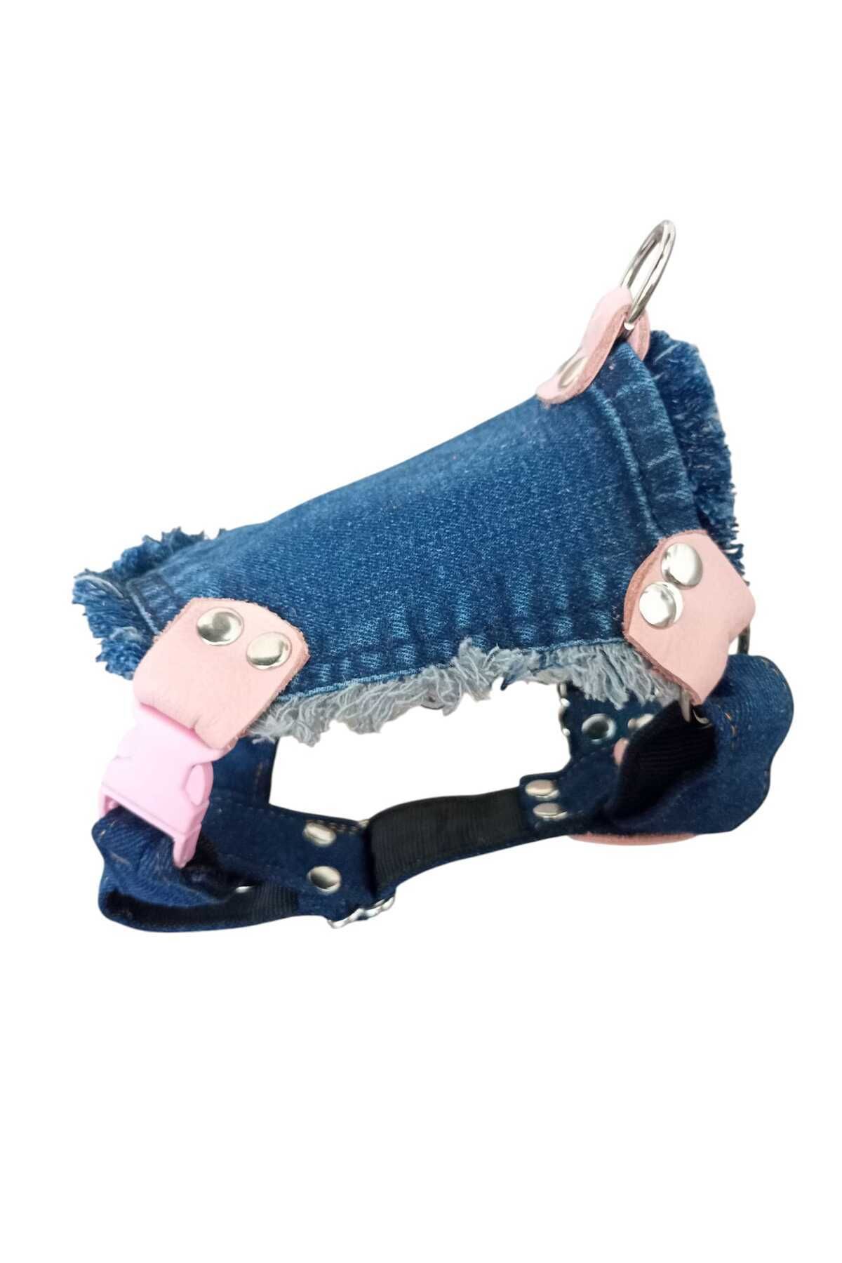 balkonda Köpek Göğüs tasması minik ırk kot cepli göğüs ölçüsü:20-35cm ayarlamalı 1-5kg DogGT2-37