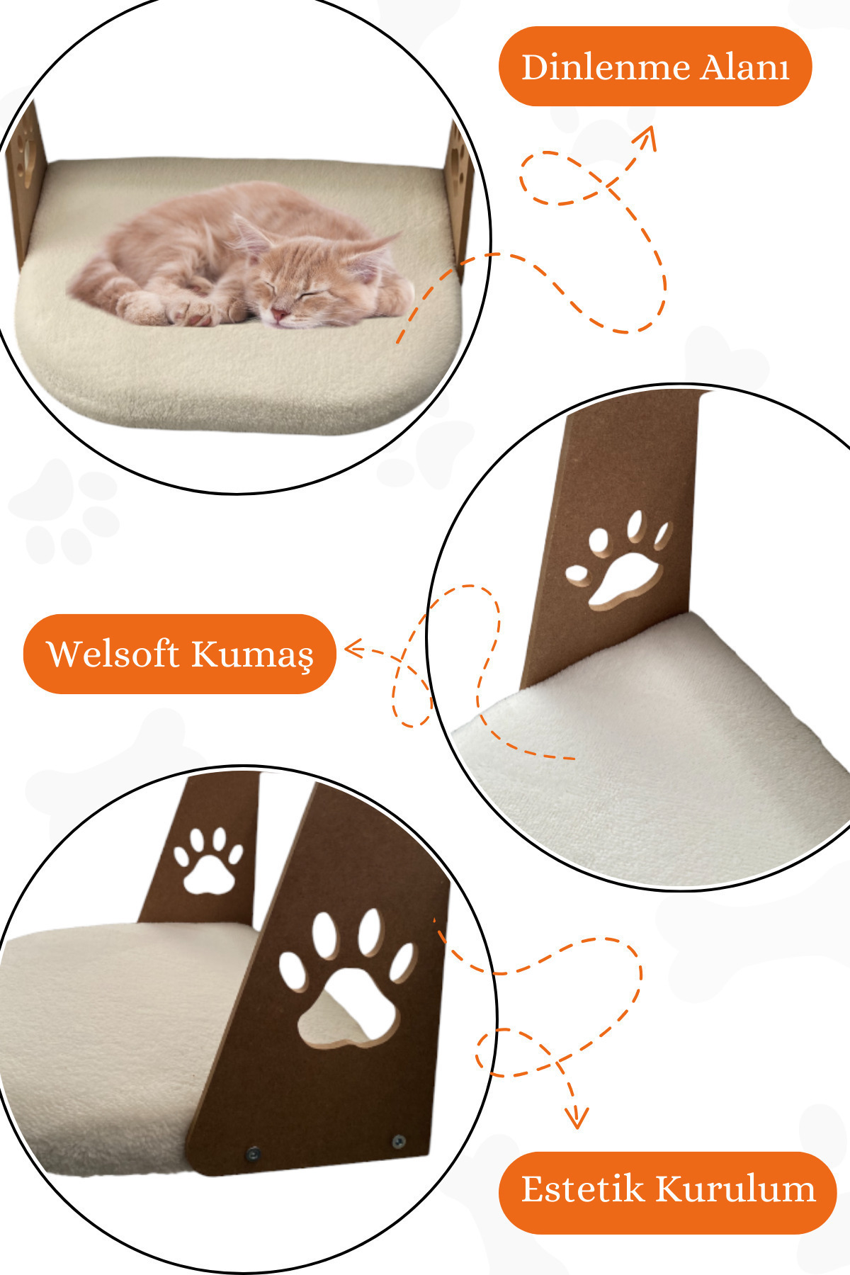 Nursoft Kalorifer Petek Radyatöre Kolay Asılabilen Kedi Yatağı Beyaz