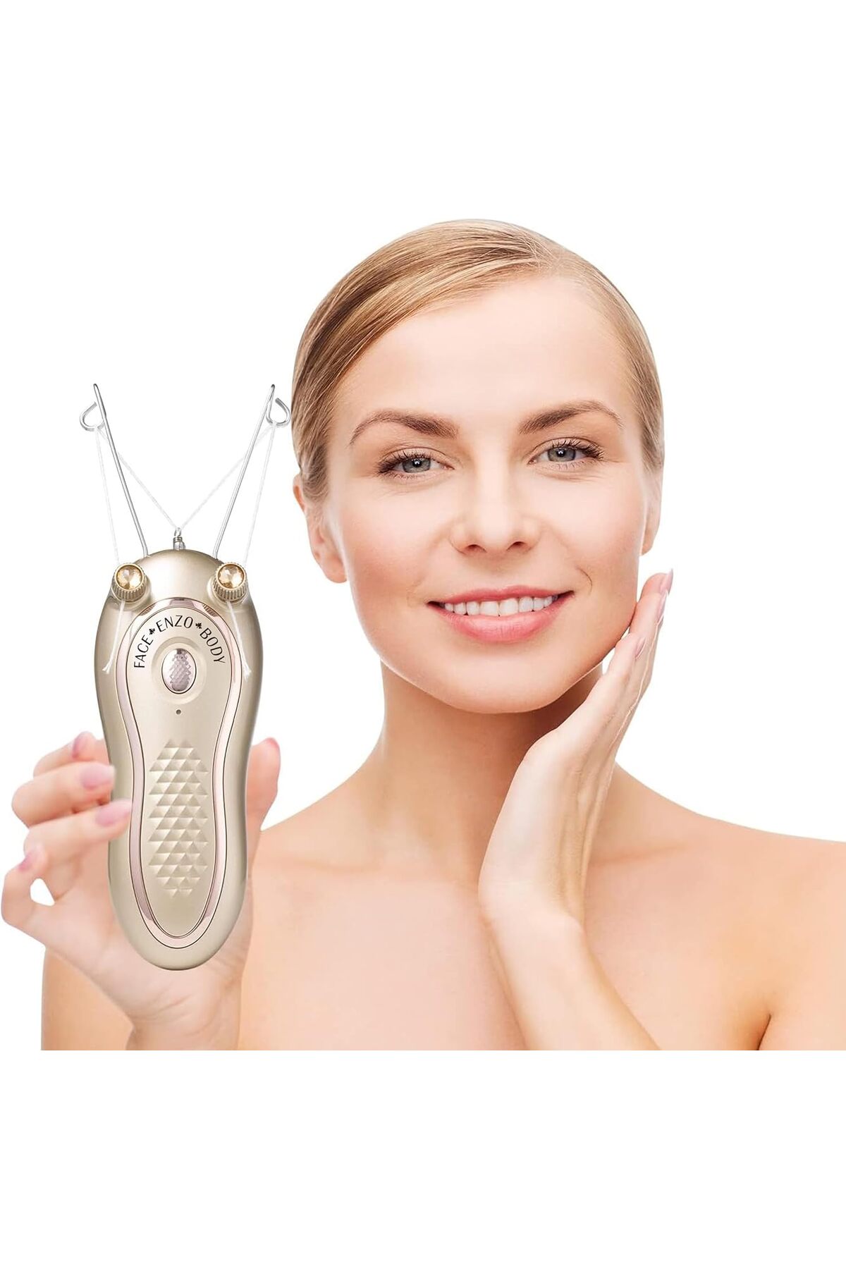 ماكينة إزالة الشعر من انزو، لإزالة الشعر بدون مجهود مزودة بسرعتين وتقنية خيوط القطن وإضاءة، En-6083a