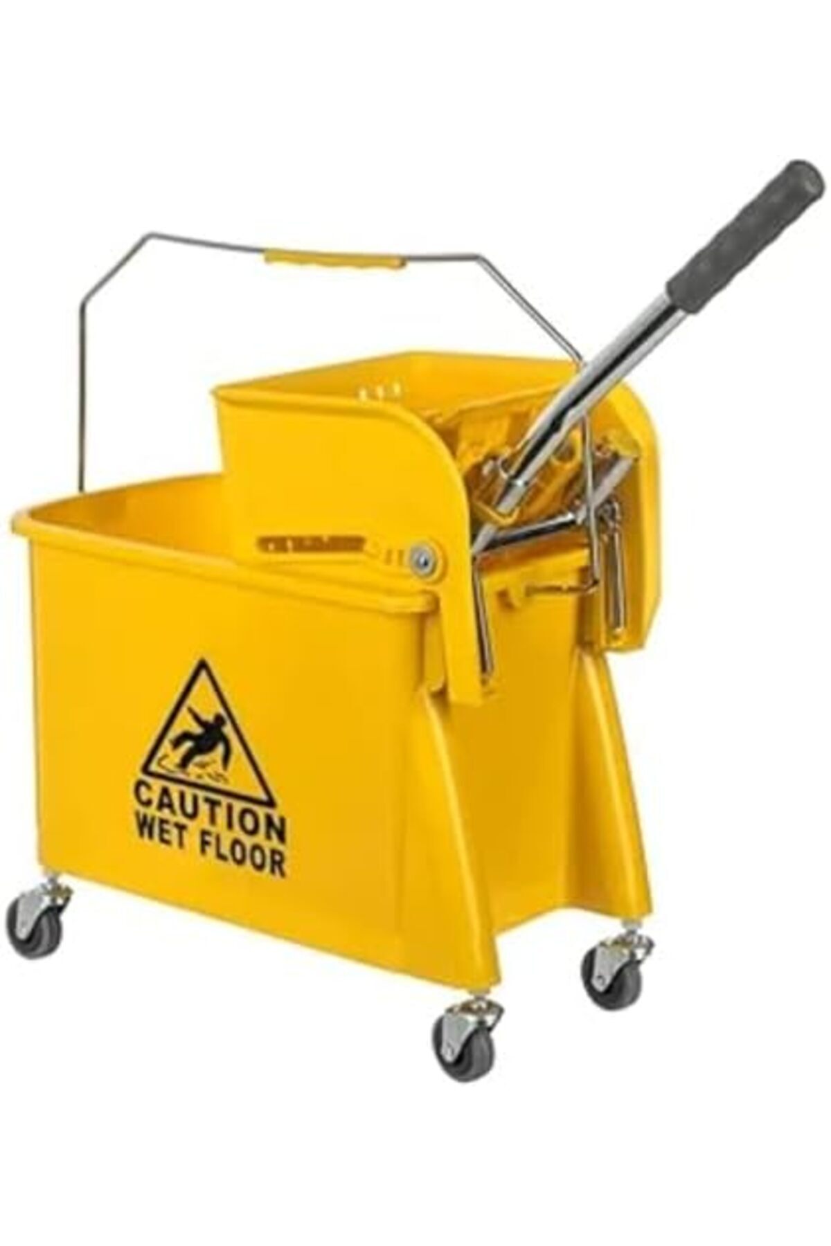 دلو ممسحة بعجلات وضغط جانبي من بونكا – دلو تنظيف احترافي للمنازل والفنادق والمستشفيات 20 لتر