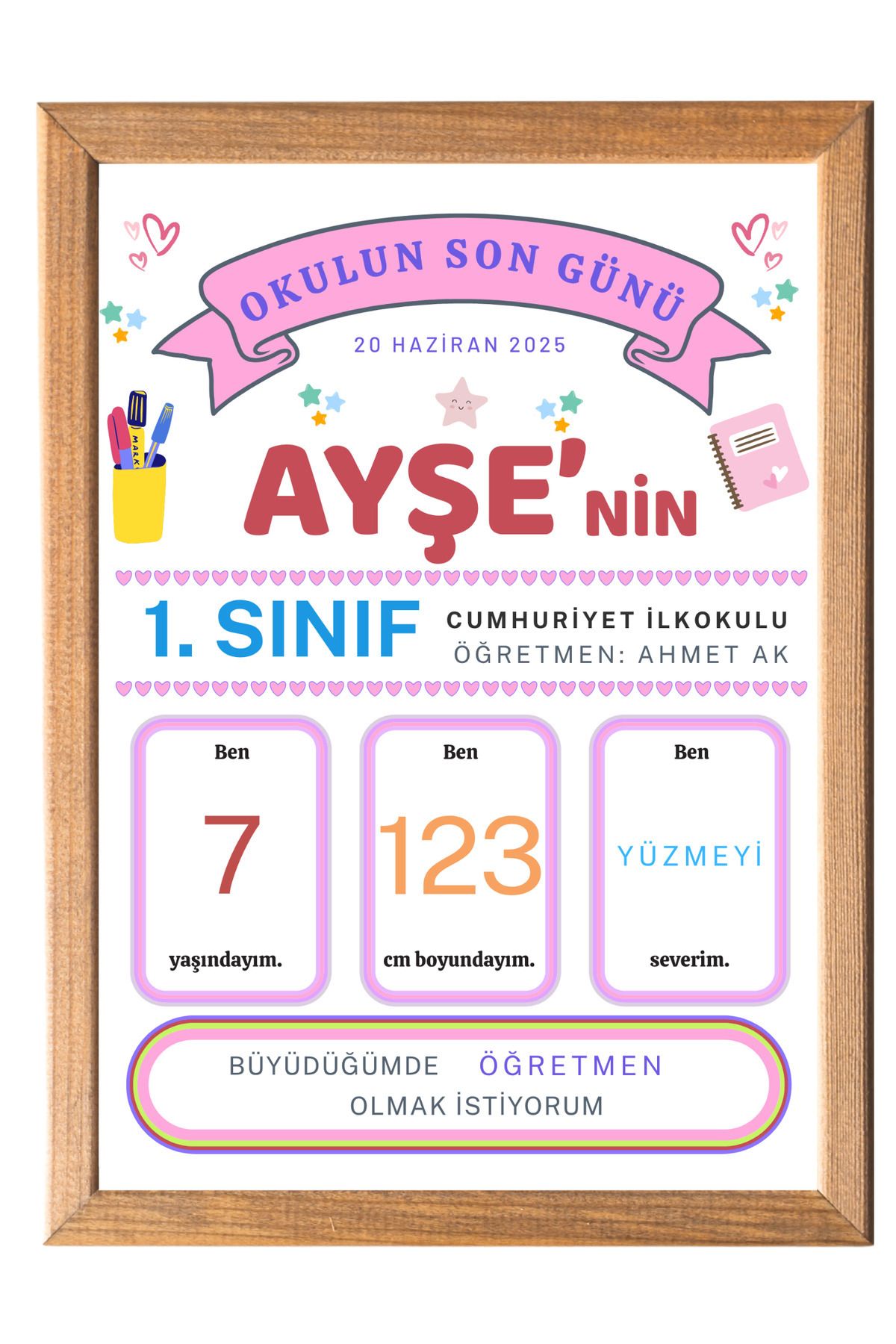 GÜL MZC Okulun Son Günü Hatırası - Öğrenciye Özel- Kişiselleştirilebilir