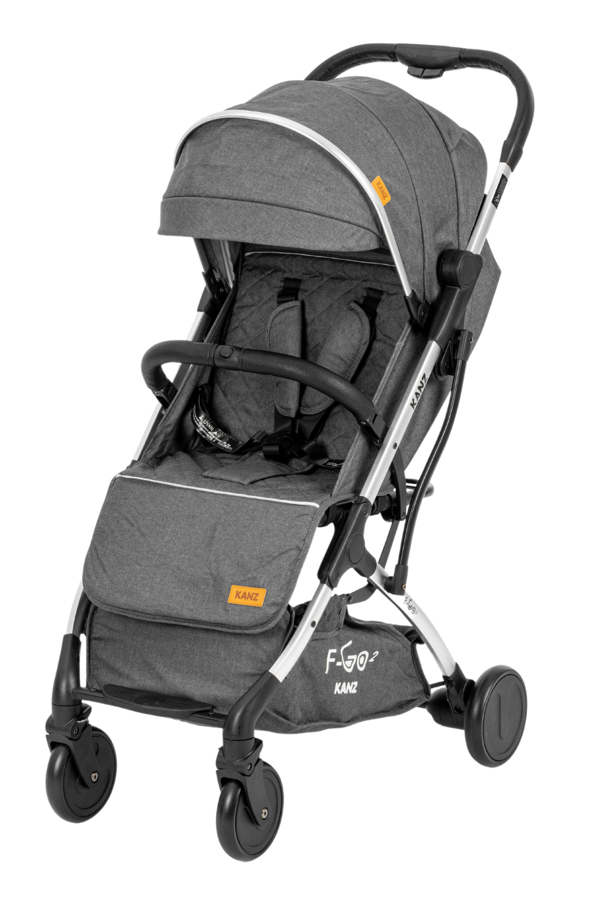 Kanz F-go2 Kabin Boy Bebek Arabası Silver Koyu Gri fotoğrafı 3 (önizleme)