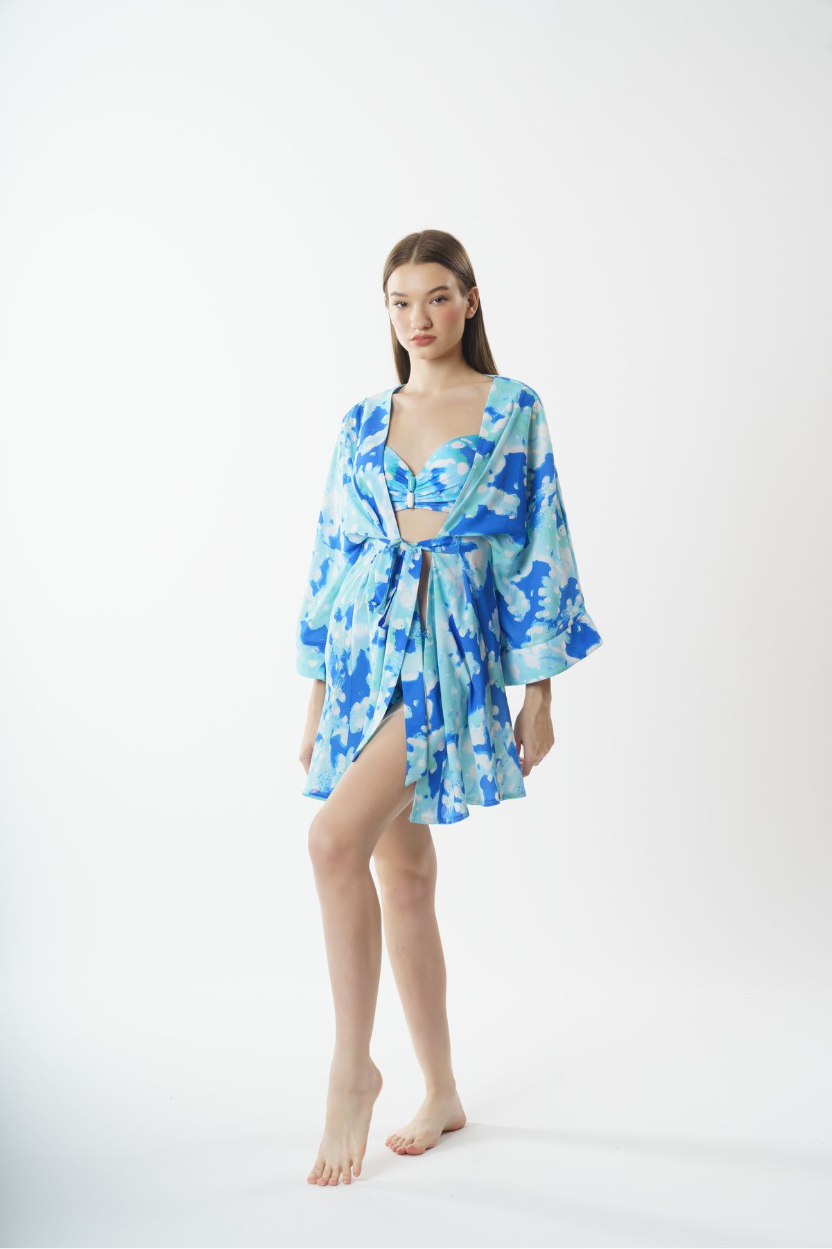 Louren Kısa Kimono Pareo