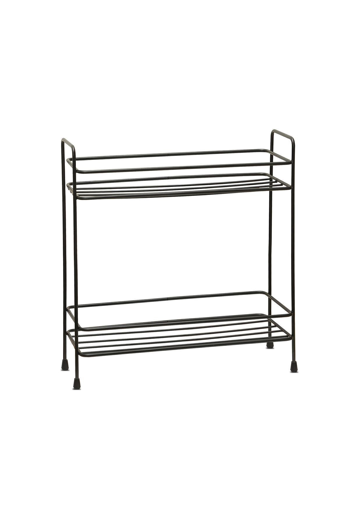HOMİNG-Homing 2 Tier Black Multi-Purpose Organizer Shelf Bathroom Kitchen Cosmetic Organizer Stand 2