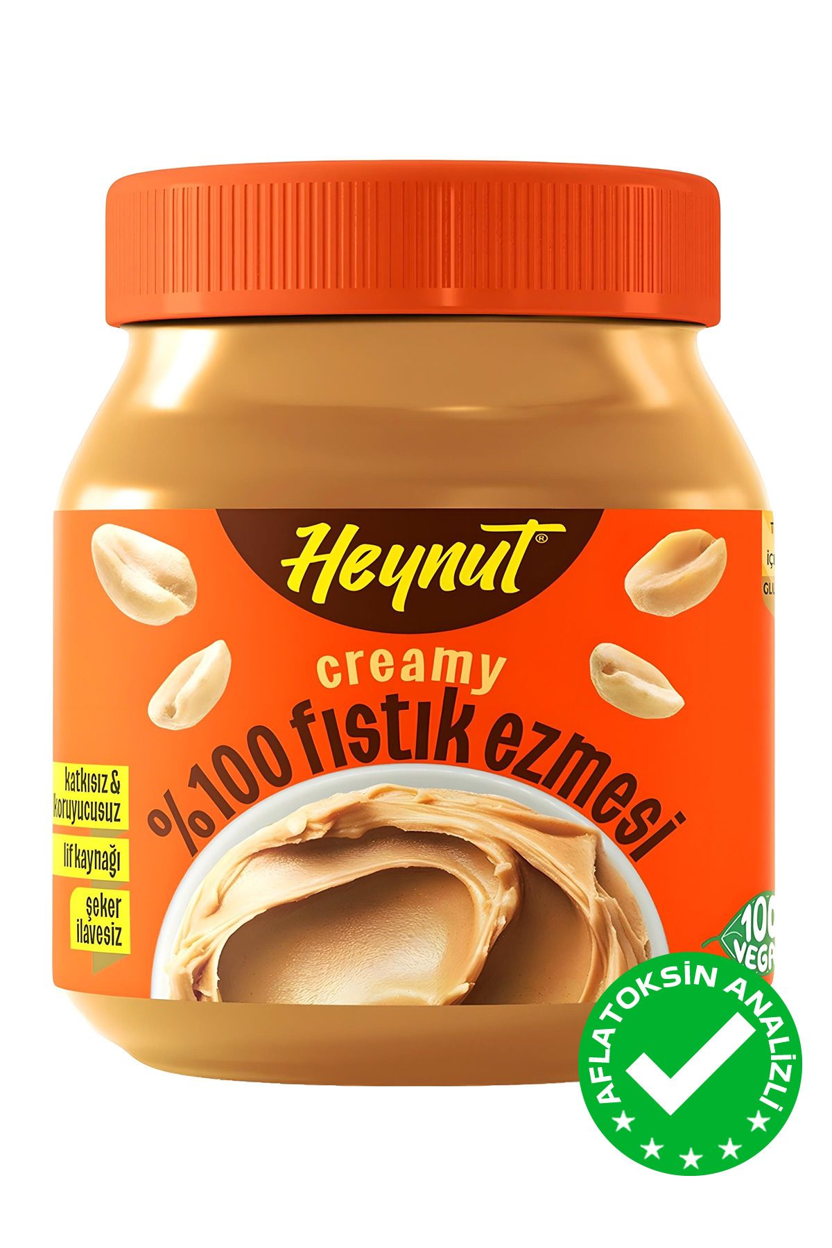 HEYNUT Şeker Ilavesiz %100 Fıstık Ezmesi Creamy 350g