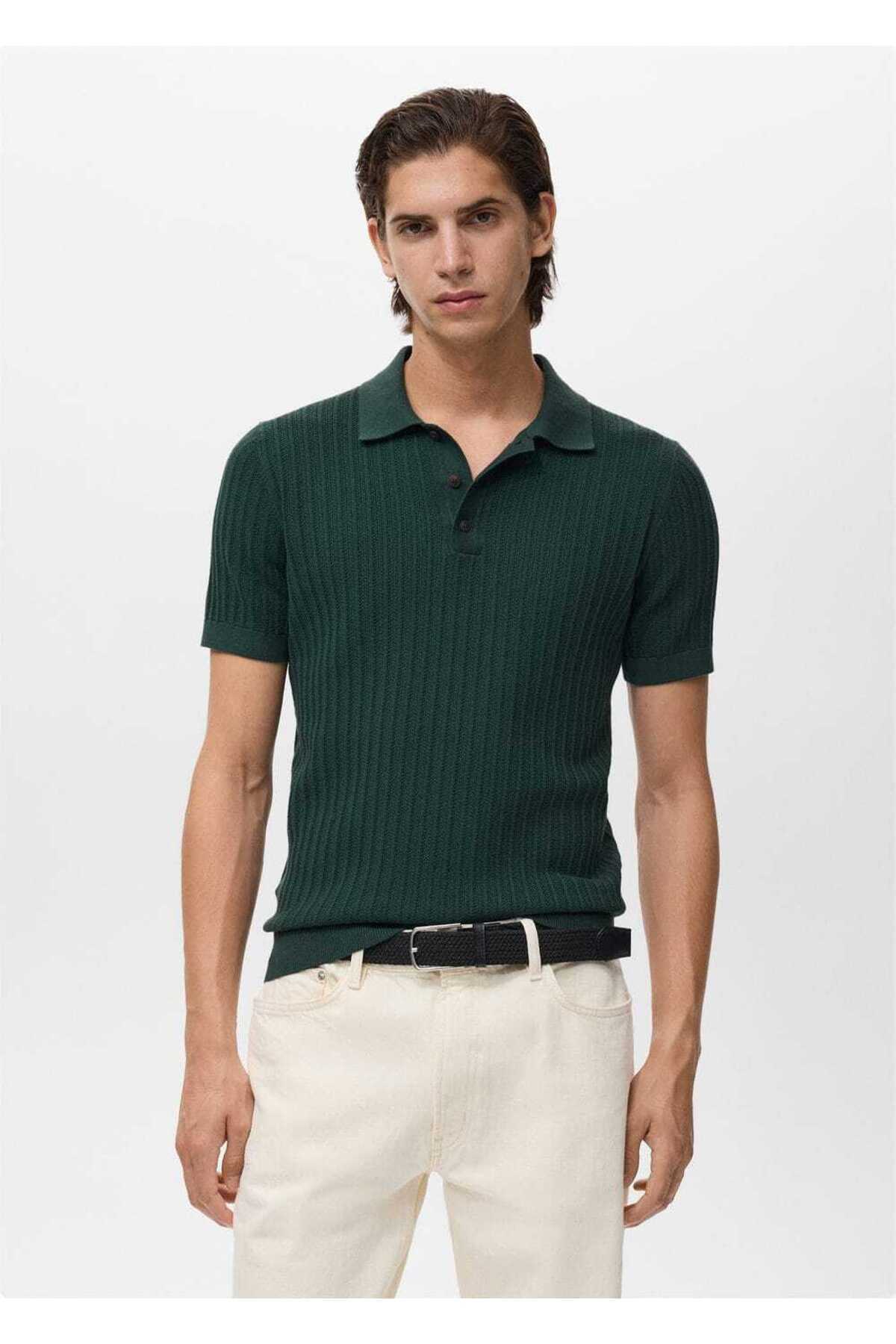 İnce balıksırtı triko polo gömlek