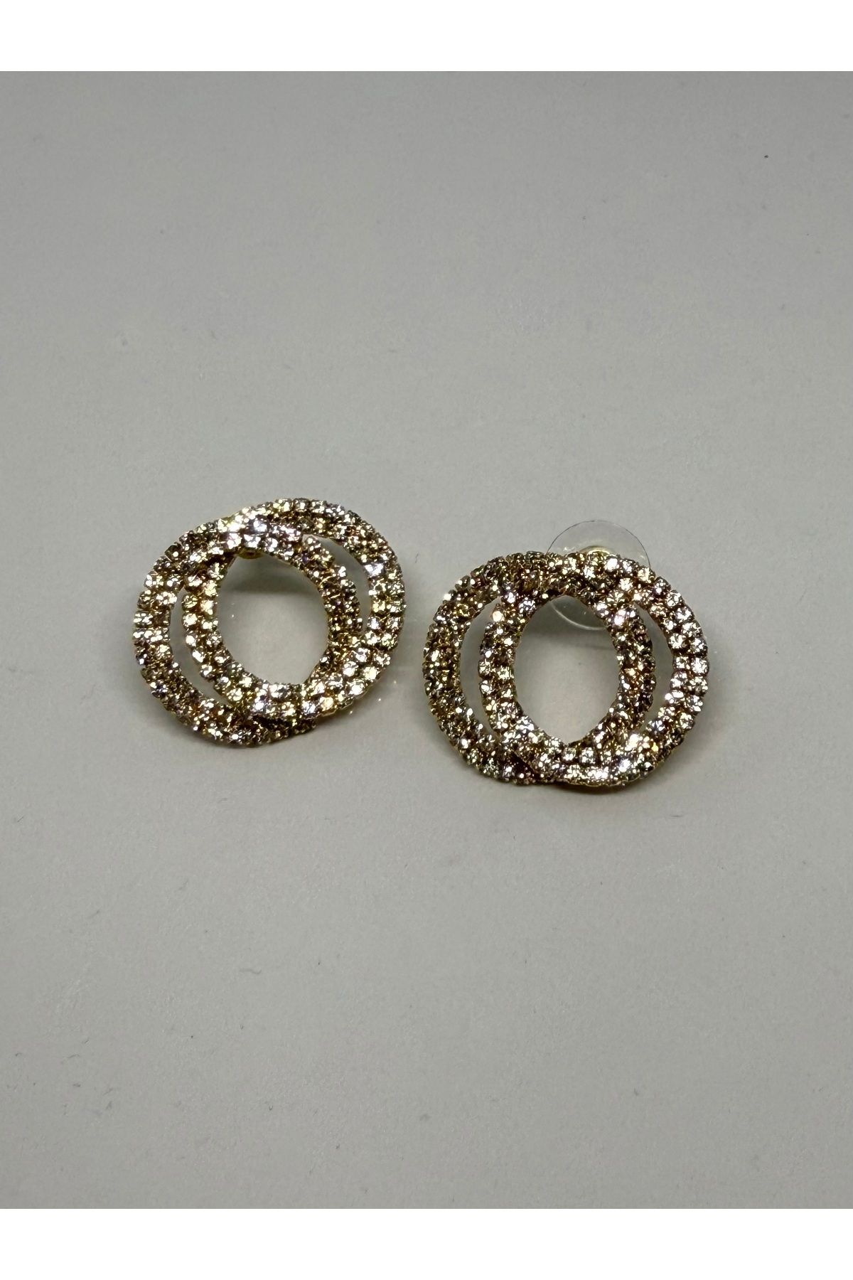 Gulsah's Store Zircon stone 925 gümüş girişli zirkon taşlı gold küpe