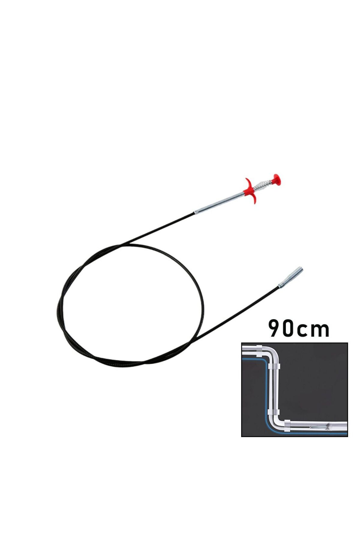 YAKUT 90 cm Pratik Kıskaçlı Clamp Tıkalı Lavabo, Evye, Küvet ve Gider Boruları Açma Aparatı