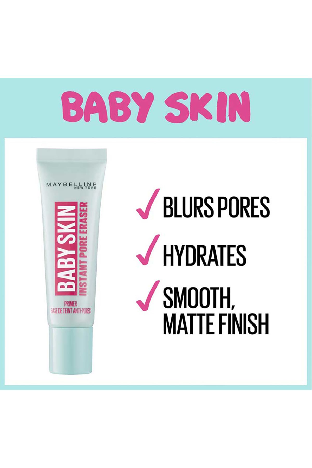 Maybelline New York-New York Foundation Primer, Instant Pore Eraser Foundation, Smooth Matte Finish, Blurs Po 2