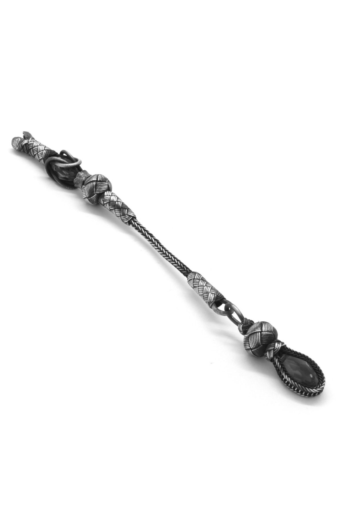 Tesbihane-Black Zircon Stone 1000 Sterling Silver Kazaz Tassel 4