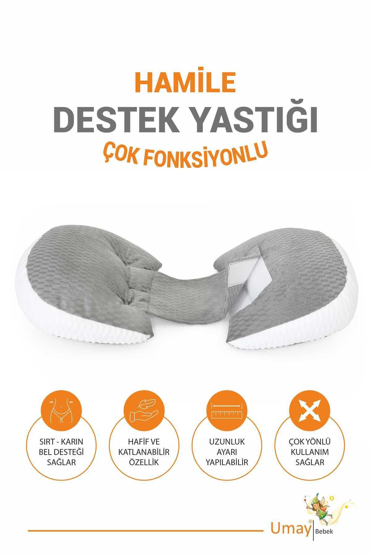 Umaybebek Bel Ve Karın Desteği, Hamile Yastığı, Çok Fonksiyonlu, Uyku Emzirme Yastığı, Ayarlanabilir, Cırtlı
