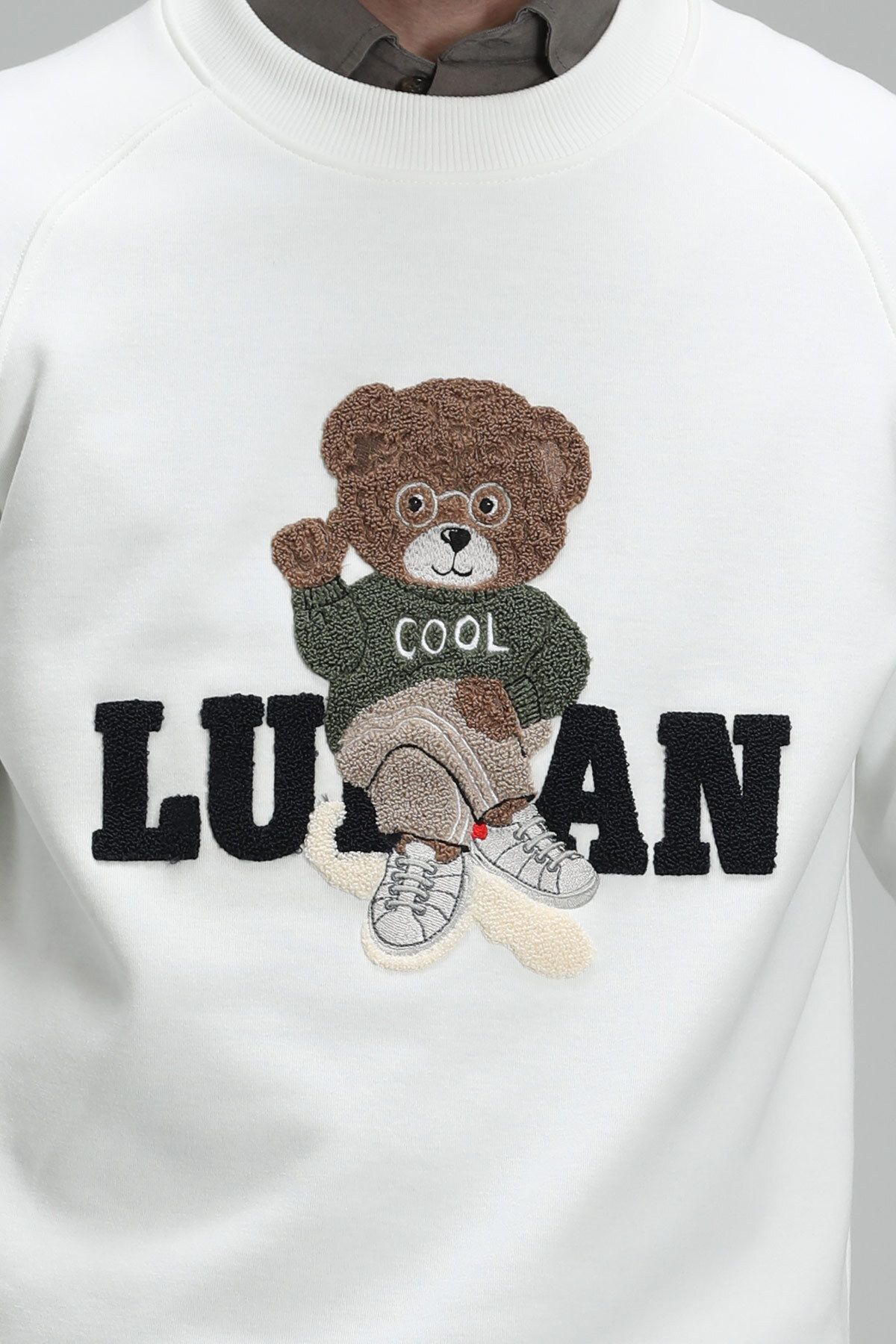 سویشرت سفید مردانه Derek Sweatshirt Broken Lufian