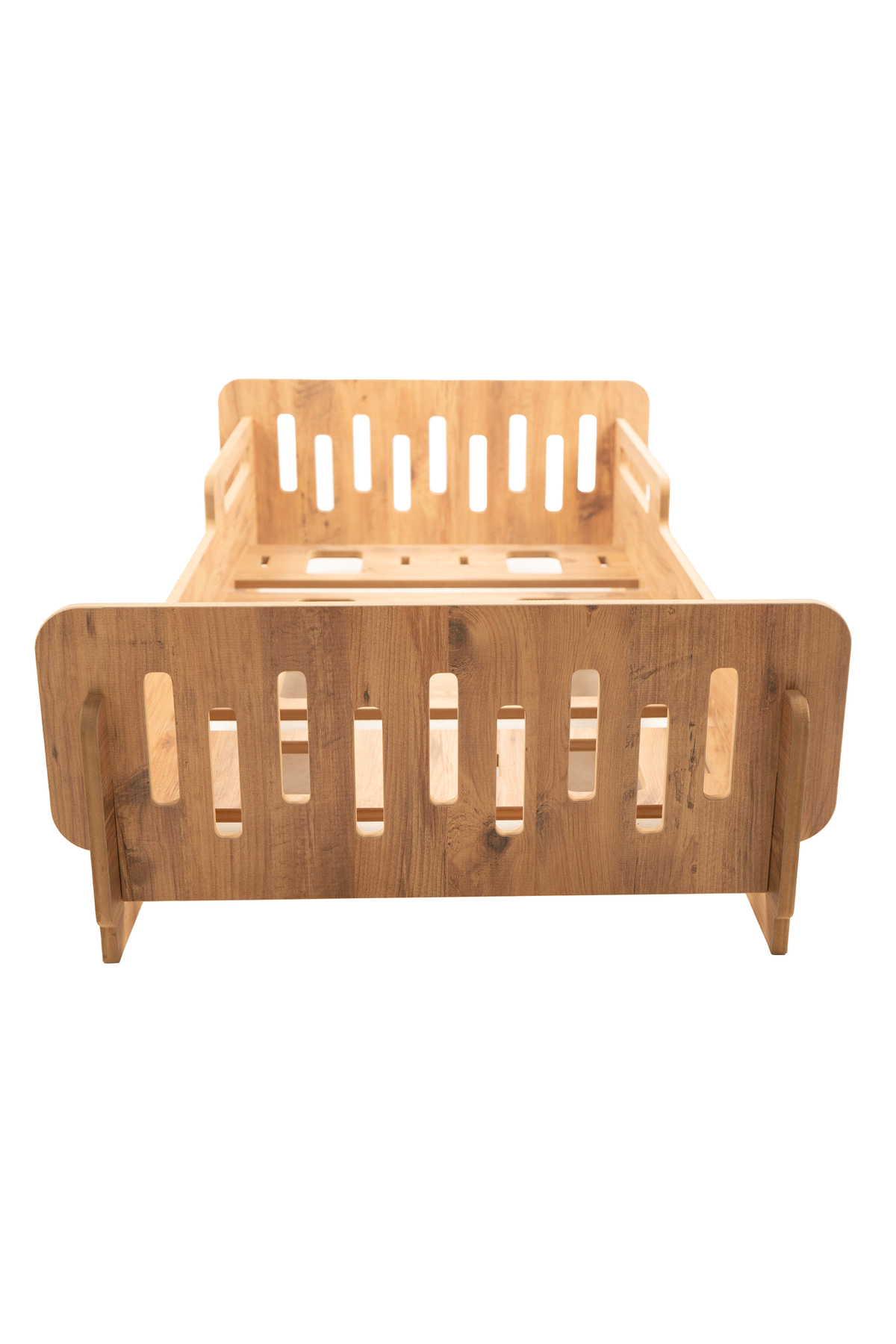 LİVİNGSTORE Industrial Living Çocuk yer yatağı - 140x70cm - Bebek ve çocuk karyolası -MDF - Ceviz fotoğrafı 5 (önizleme)