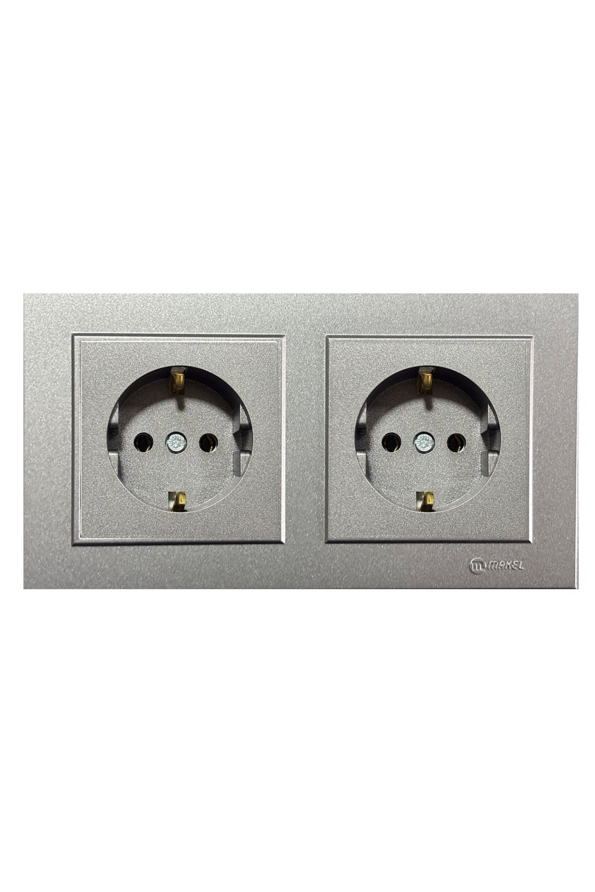 MAKEL-Karea Smoked Set of 2 Grounded Socket + Grounded Socket 1