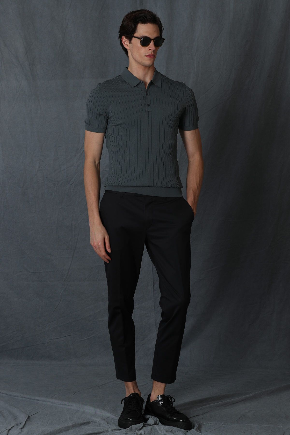 شلوار مشکی مردانه سیاه Chino Smart Slim Fit Lufian
