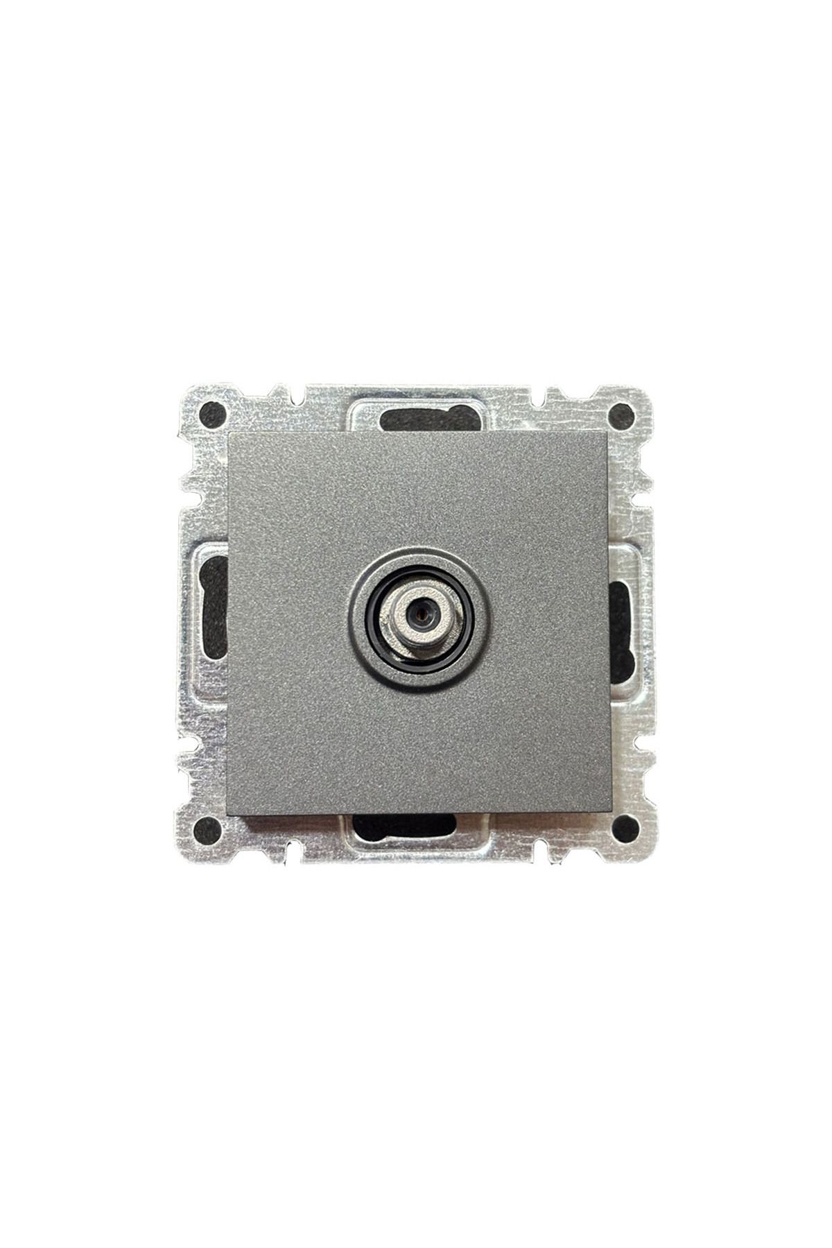 MAKEL-Karea Smoked Set of 2 Grounded Socket + Satellite (Television) Socket with F Connector 3