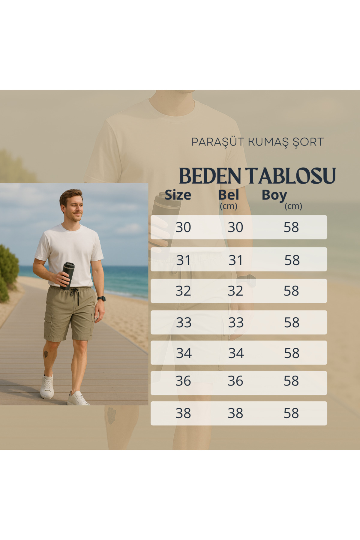 Pobudo  Antrasit Renk Kargo Cepli Paraşüt Kumaş Erkek Şort - Görsel 6