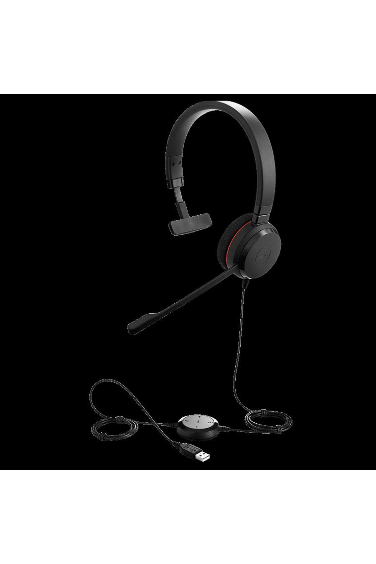Jabra Evolve 20 UC Stereo Headset – Unified Communications Headphones for VoIP Softphone with Passive Noise Cancellation – USB-Cable with Controller – Black
