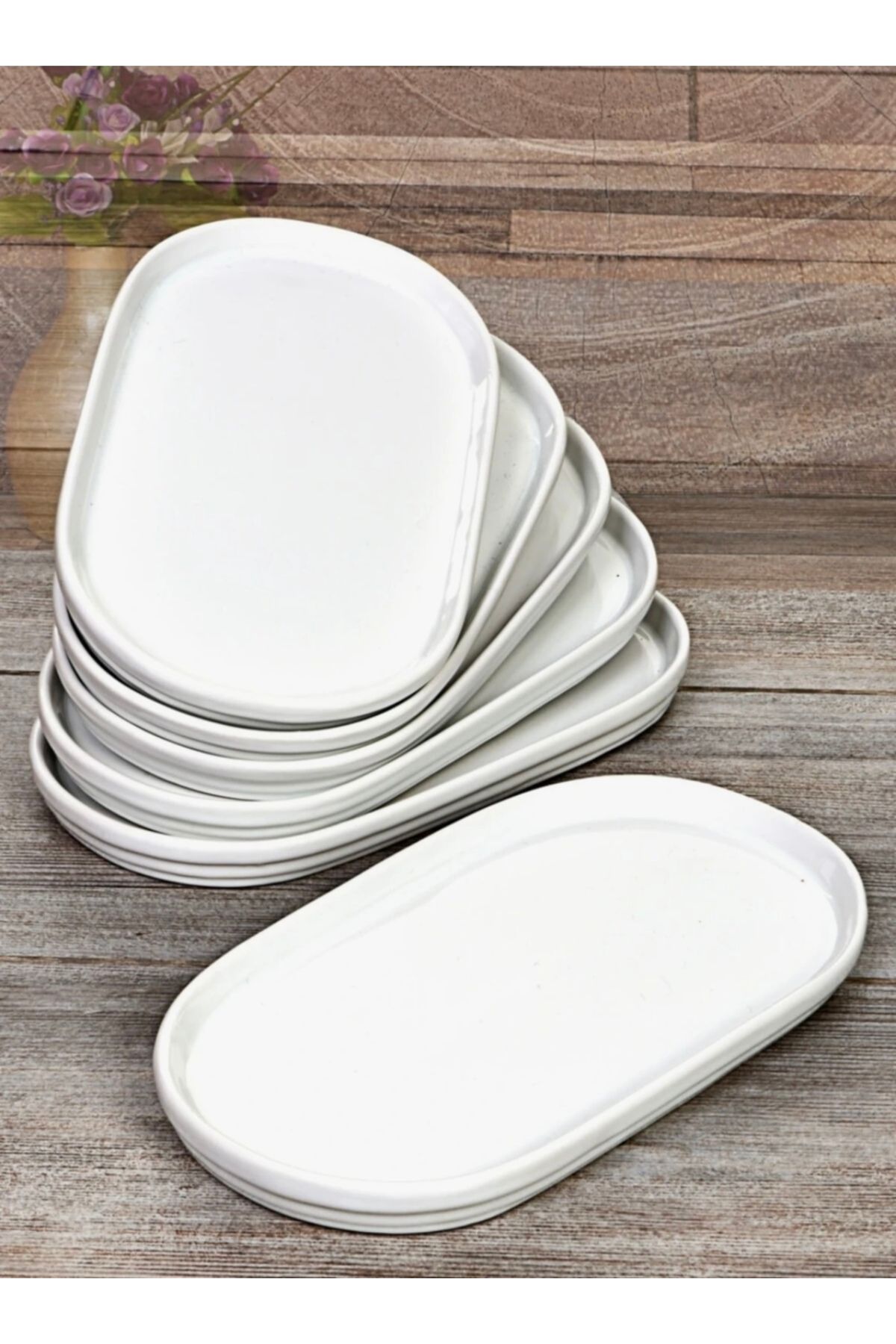 YONGA'S BOUTİQUE Porselen 3’lü Modern Oval Servis Tabağı