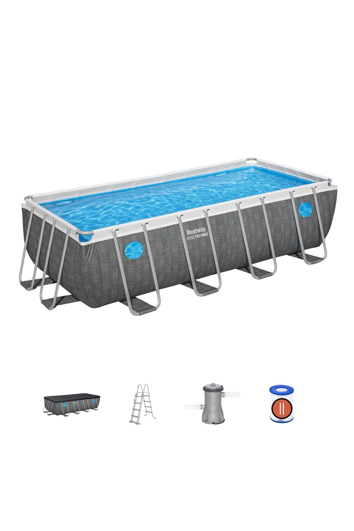 BESTWAY ® Steel Pro Max™ Splashview™ 561mb Dikdörtgen Yerüstü Havuz Seti 4,88 M X 2,44 M X 1,22 M