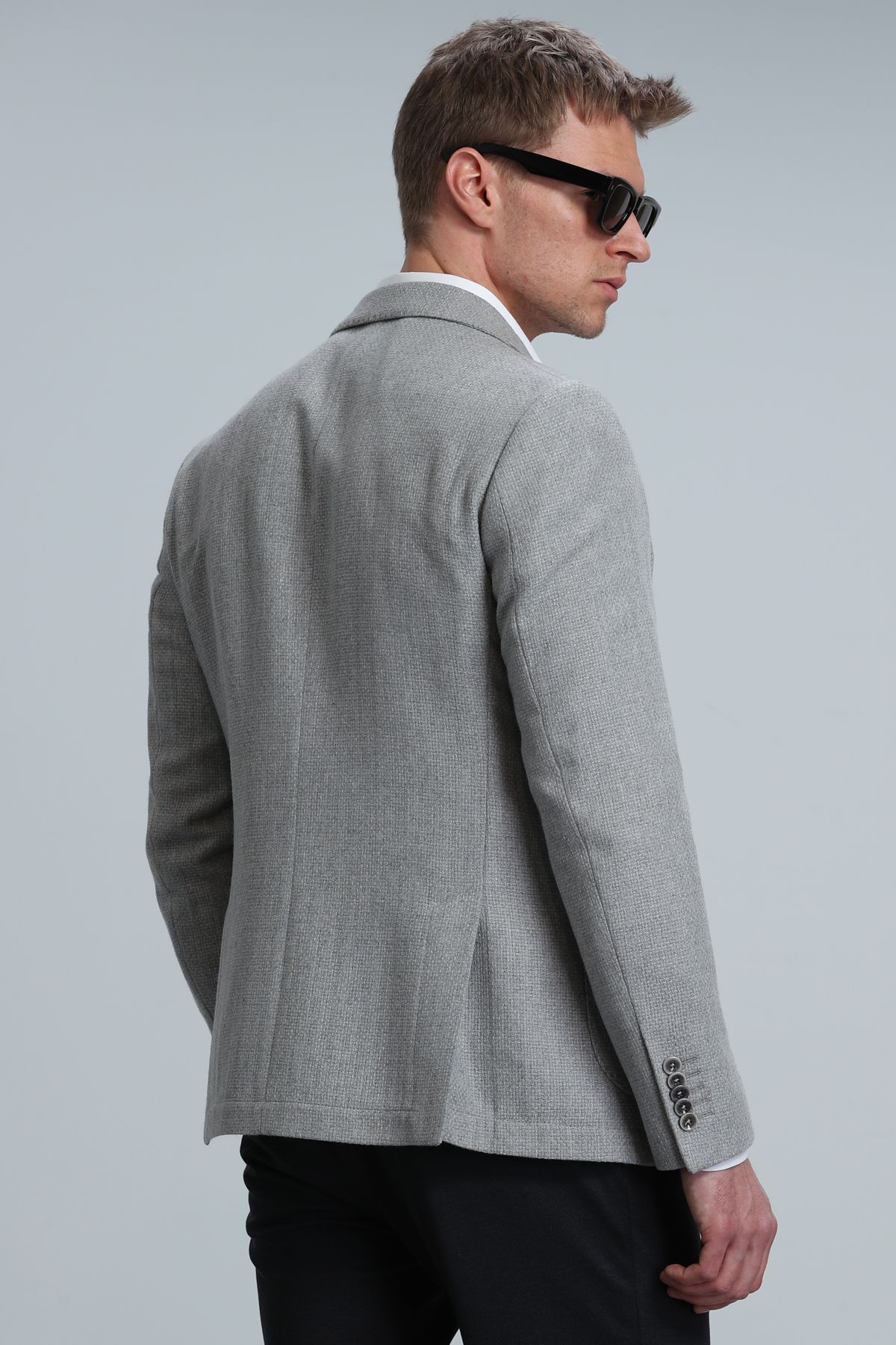 کت بلیزر خاکستری مردانه گابریل Sport Blamer Jade Jobel Slim Fit Grey Lufian