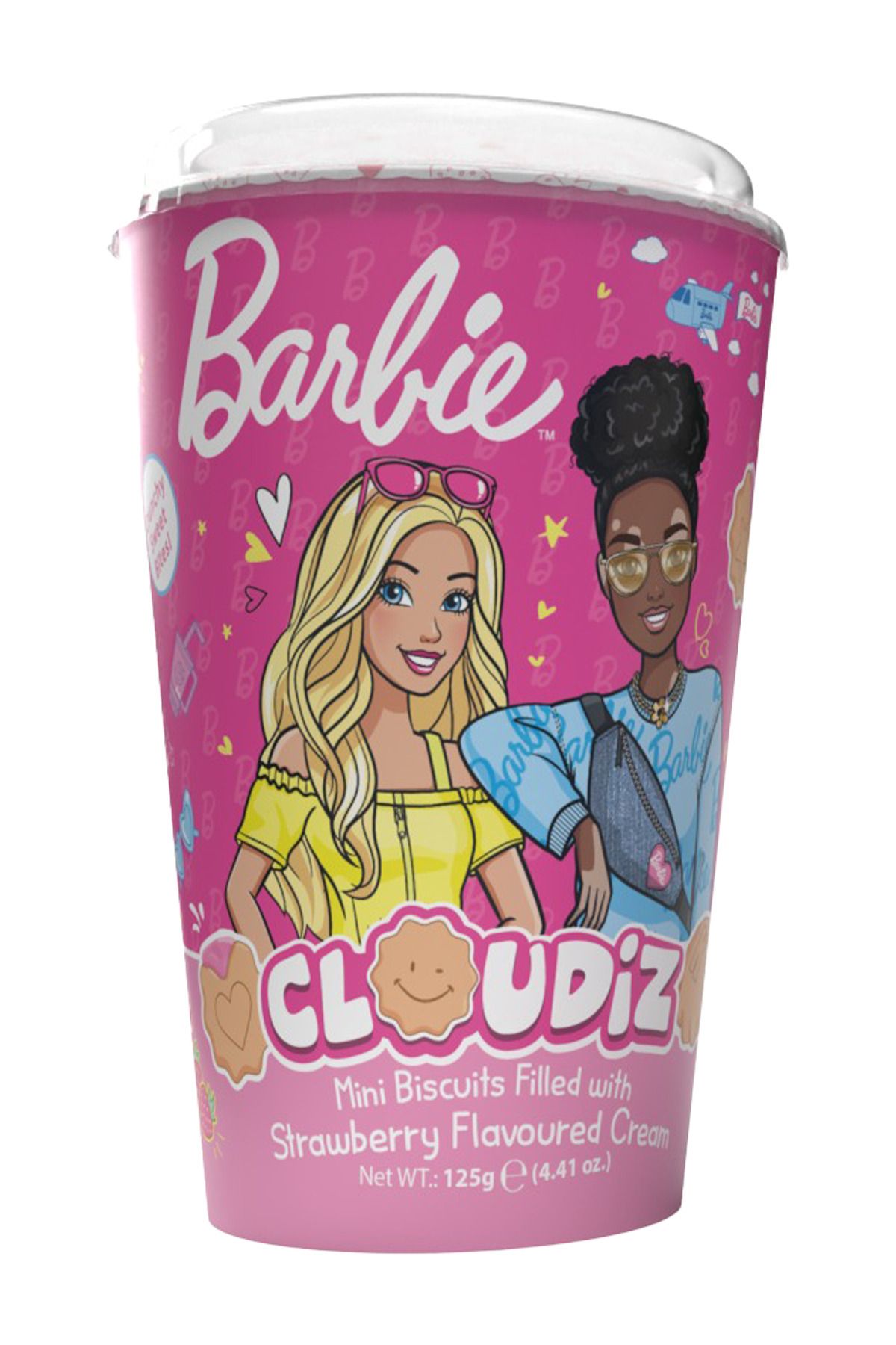 KANDİZ Barbie Cloudiz Cup Strawberry 125 Gr. x 24 Adet