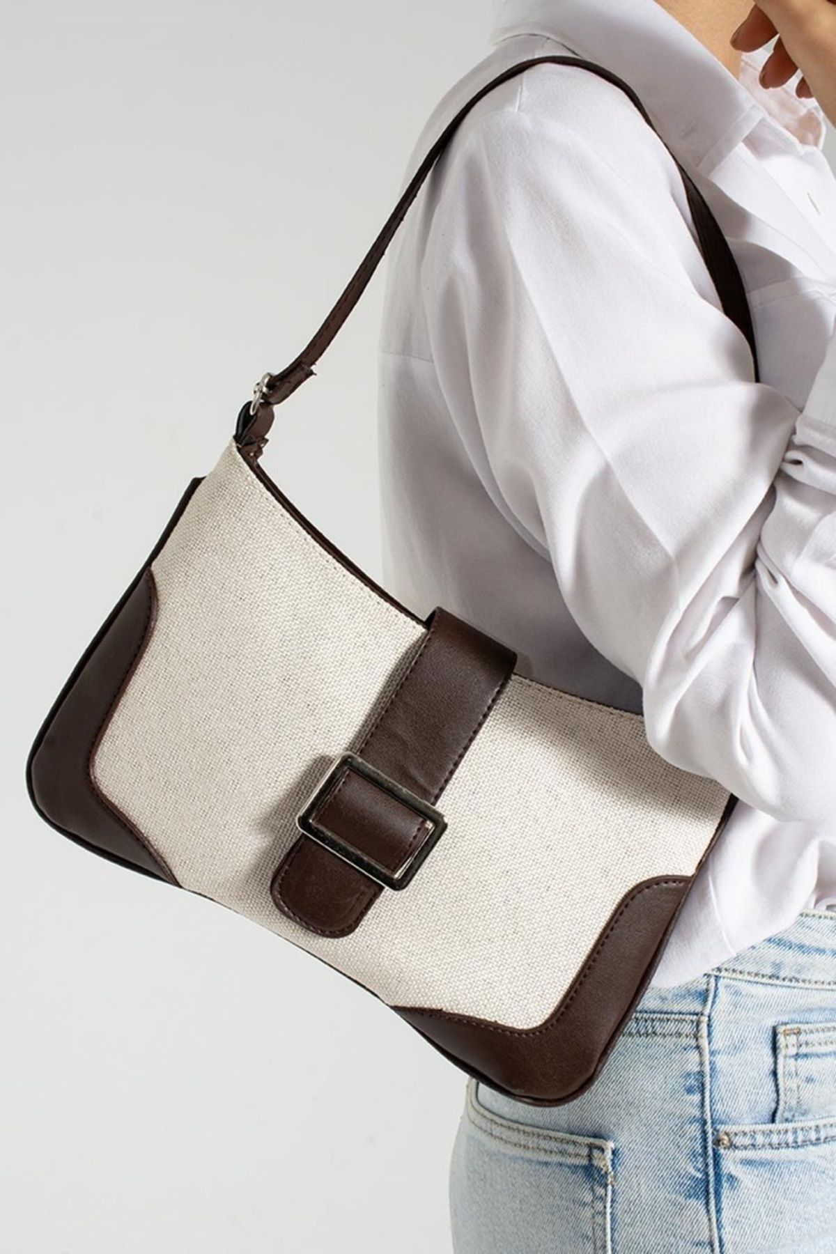 NBİBAGS-retro high-end stitched beget hand and shoulder bag 5