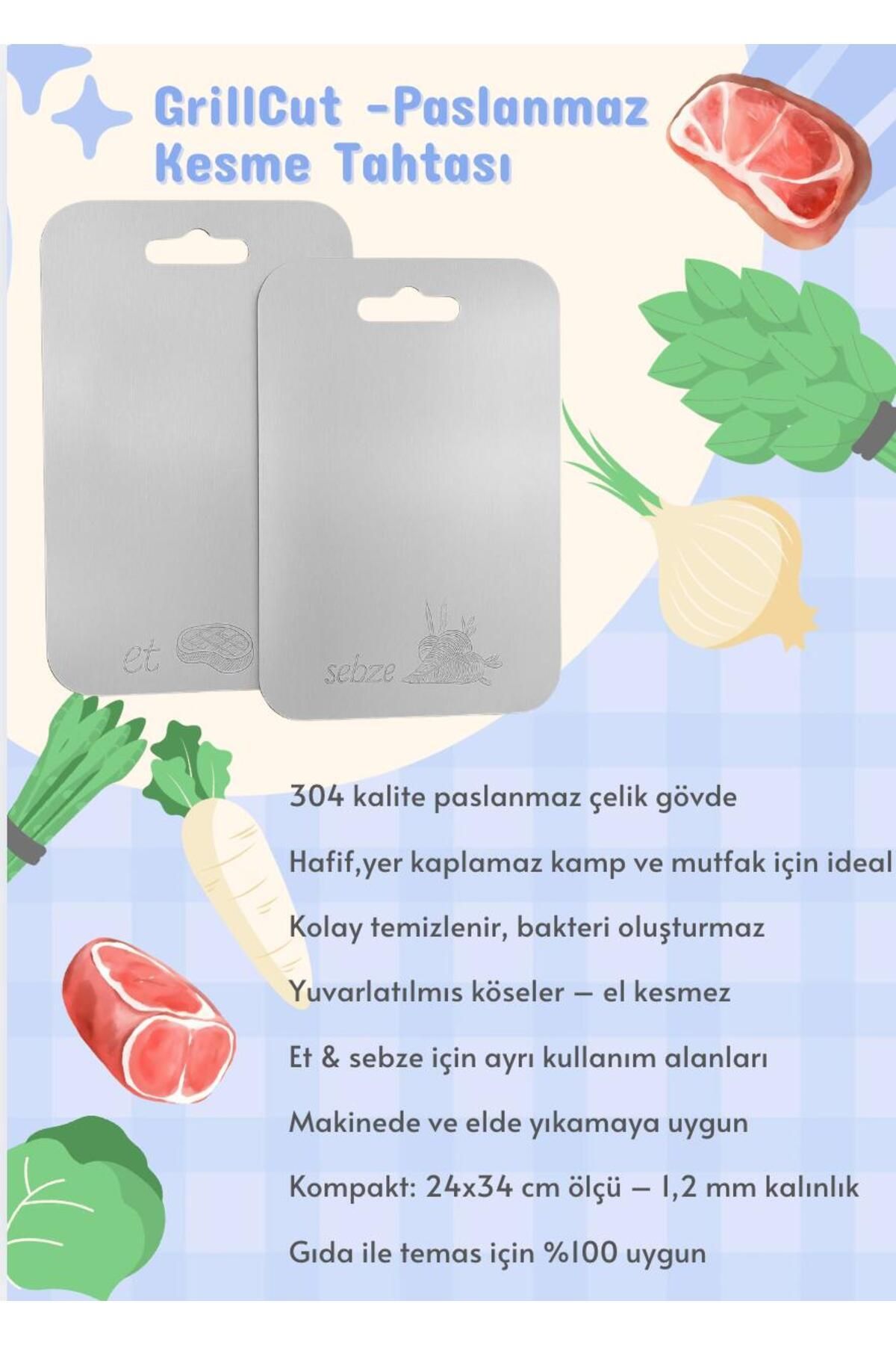 BackGrill CleanCut - paslanmaz çelik, Gıda ile temasa uygundur, kolay temizlenir, Antibakteriyel