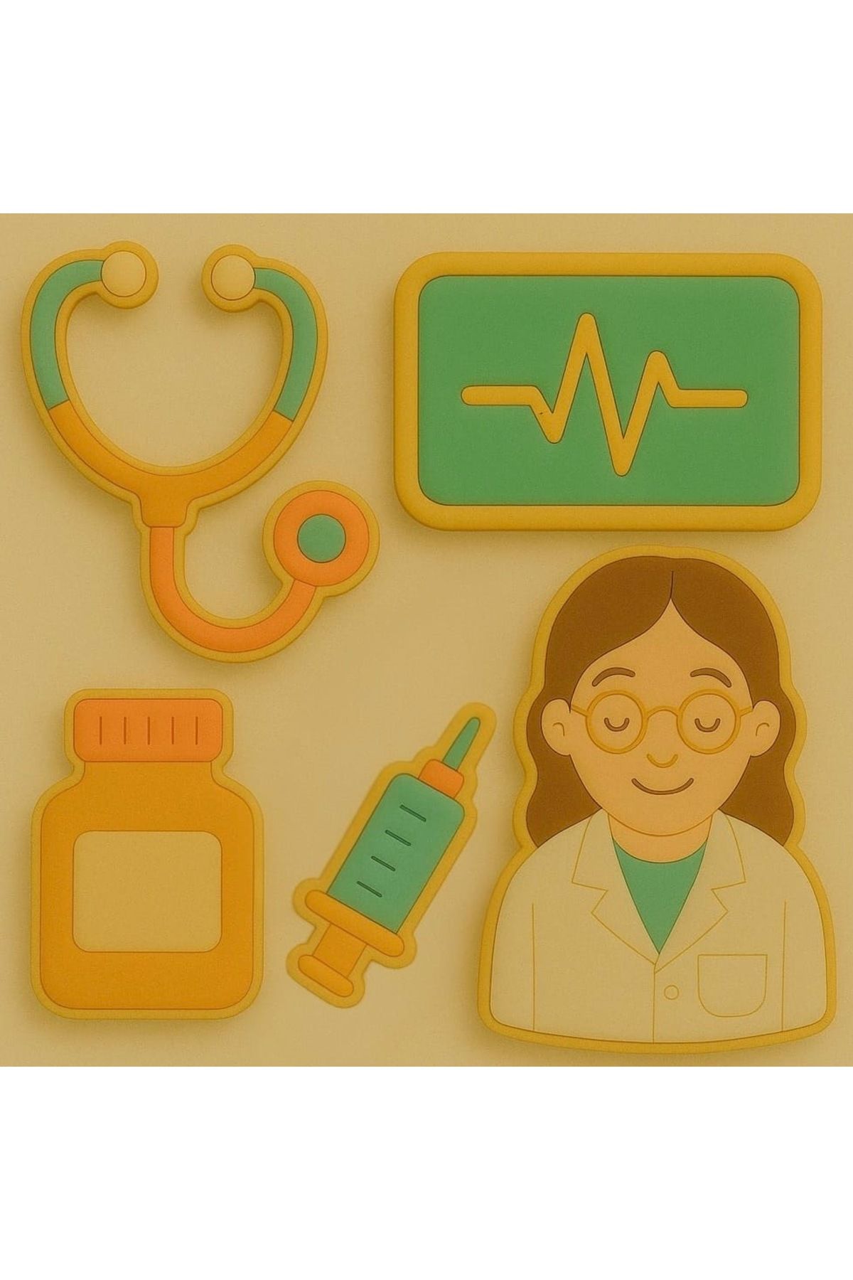 CESTOPİENO Kadın Doktor Seti Hamur Şekillendirici/Kurabiye, Seramik, Polimer Kil, Oyun Hamuru