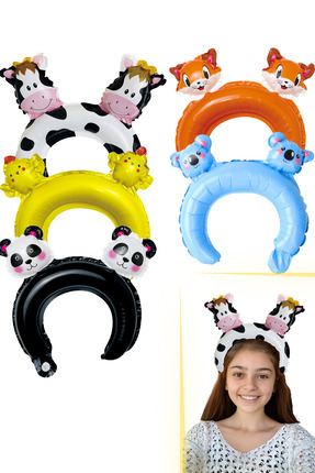 Öz Ambalaj 5’li Hayvan Doğum Günü Parti Folyo Balon Taç