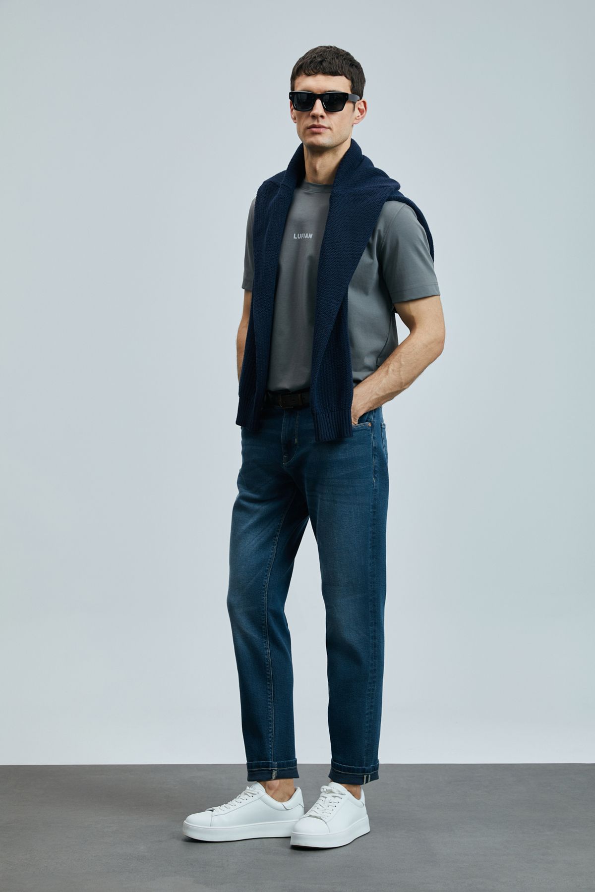 Lufian Eduard Smart Jean Erkek Pantolon Slim Fit Mavi